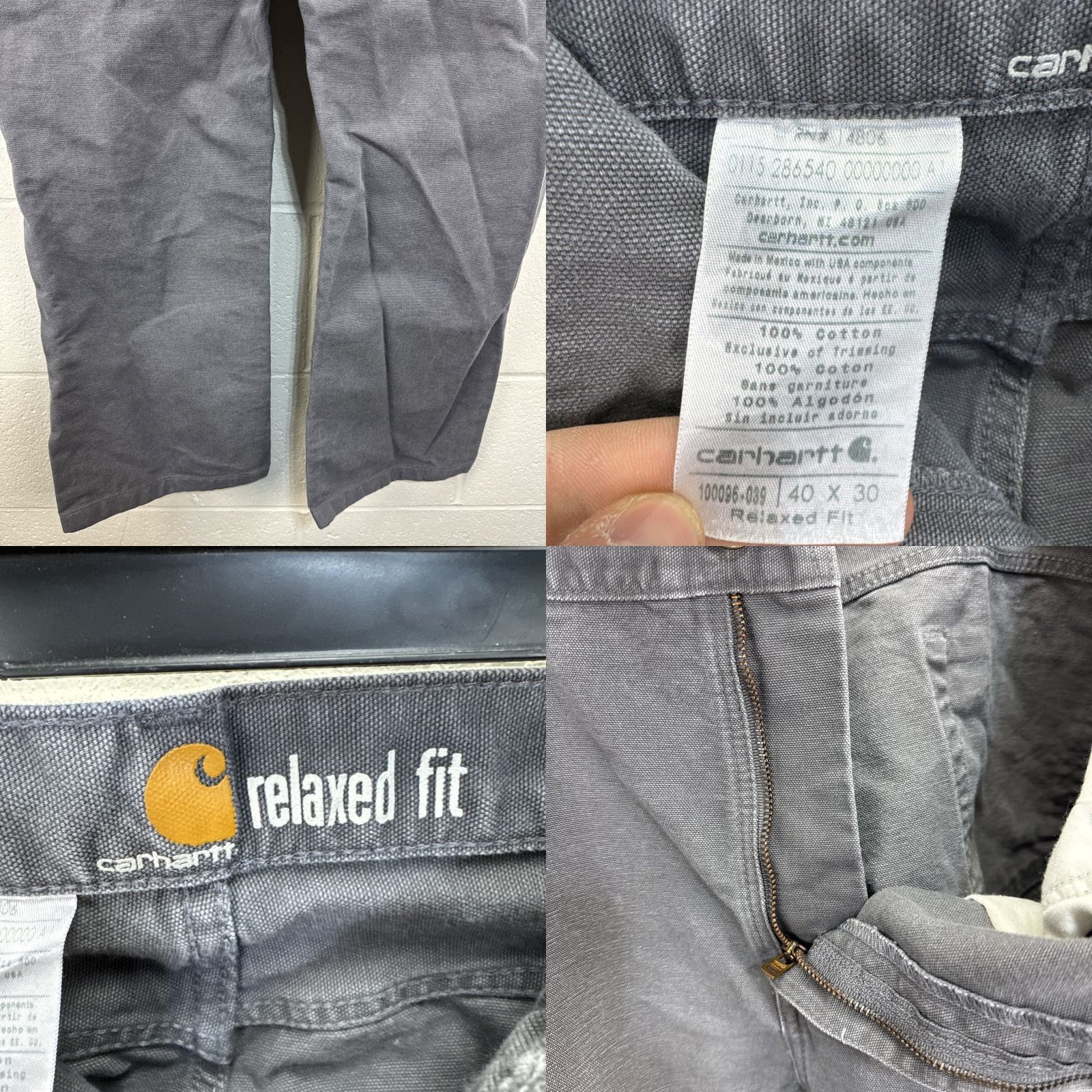 Carhartt VINTAGE Carhartt Relaxed Fit Duck Canvas Carpenter Work Pant Gray 40x30 Mens Pants 5-Pocket Logo Zip Size US 40 / EU 56 - 9 Thumbnail