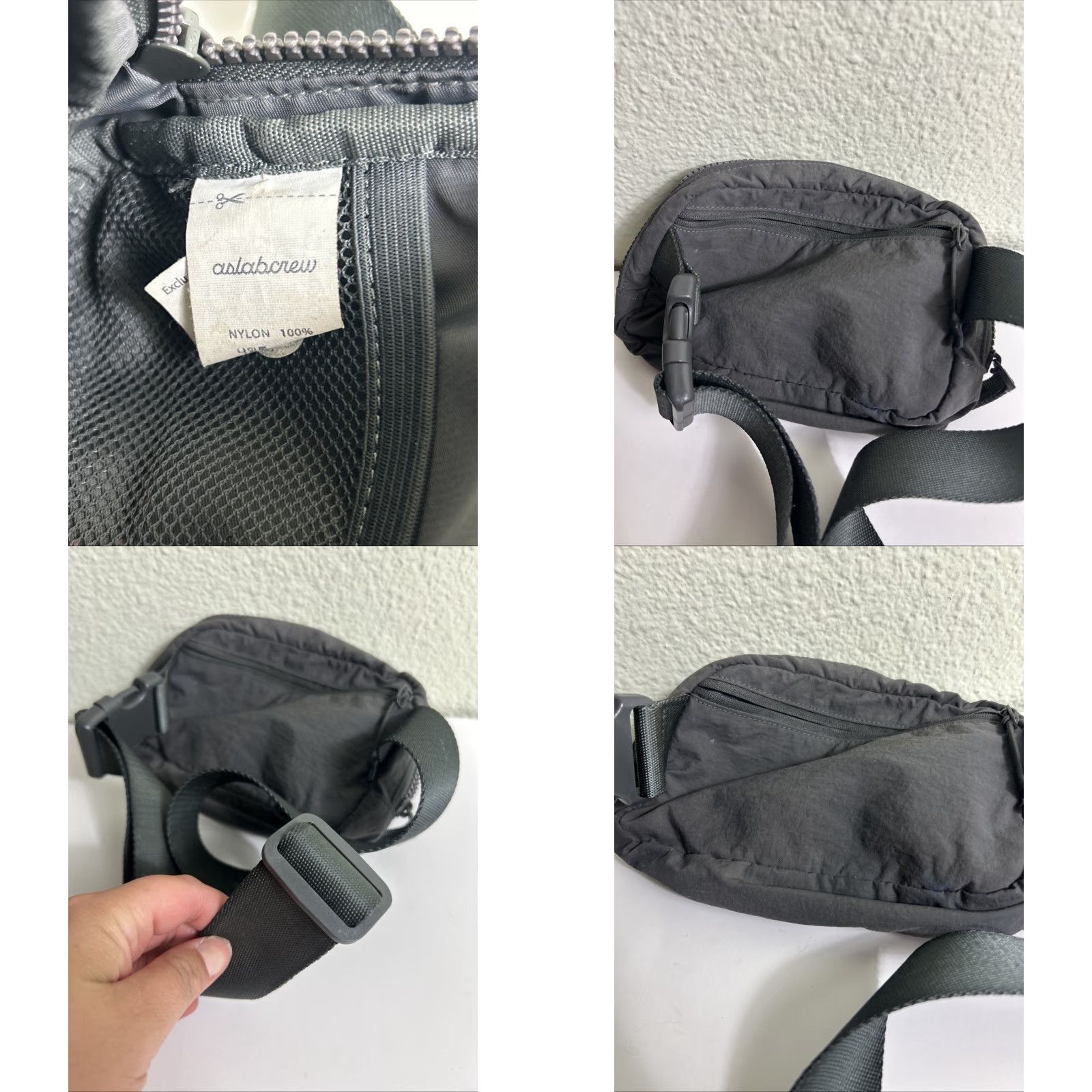 Olive Aslabcrew Crossbody Bag Waist Bag Olive 7x5x2 Nylon Women Fanny Pack Belt Bag & Fanny Pack Rose Beige Gray Lining Size ONE SIZE - 8 Thumbnail