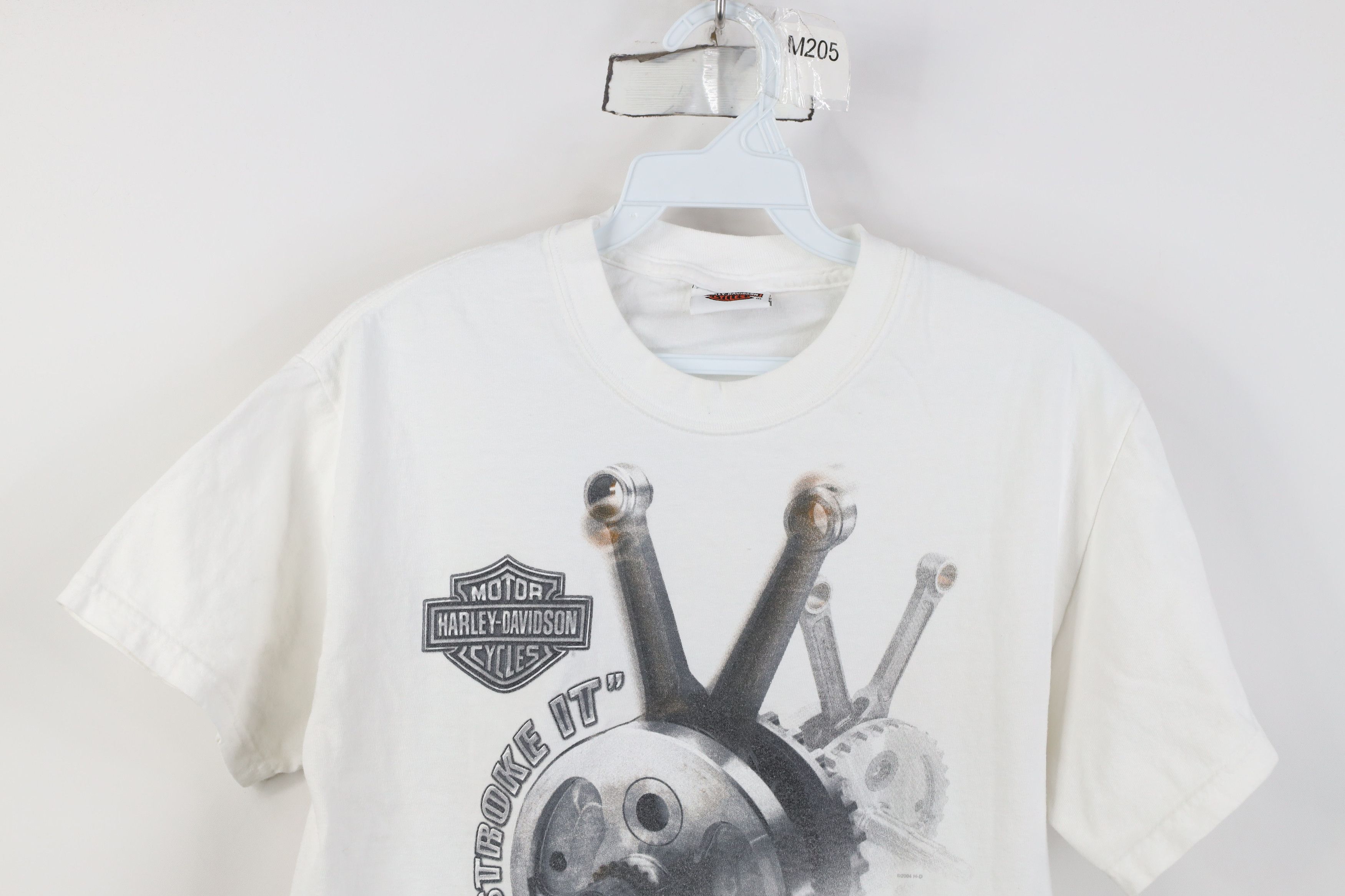 Harley Davidson Vintage Y2K 2004 Harley Davidson Stroke It T-Shirt White Size S / US 4 / IT 40 - 2 Thumbnail