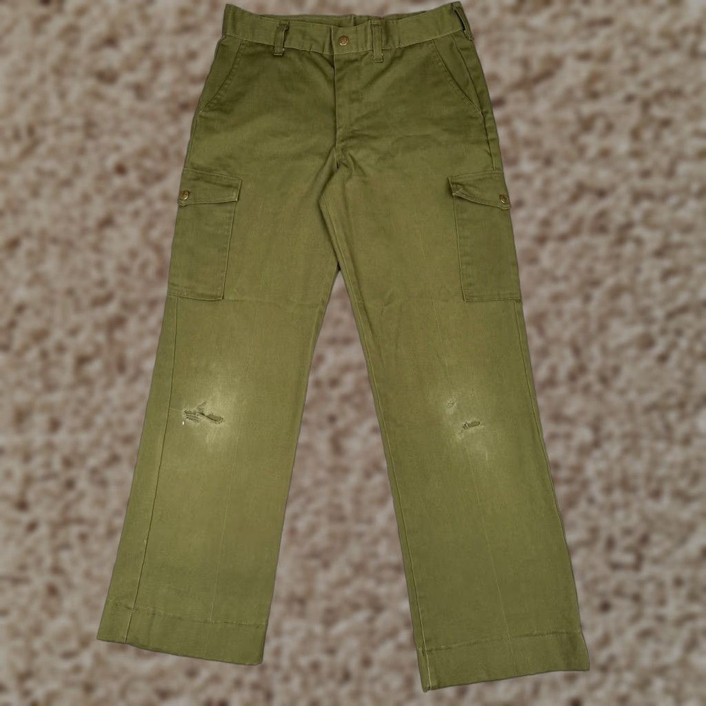 Vintage VINTAGE Boy Scouts Of America Pants Mens 29x28 Green Twill Cargo Pockets Outdoor Campaign Mens Size US 29 - 1 Thumbnail