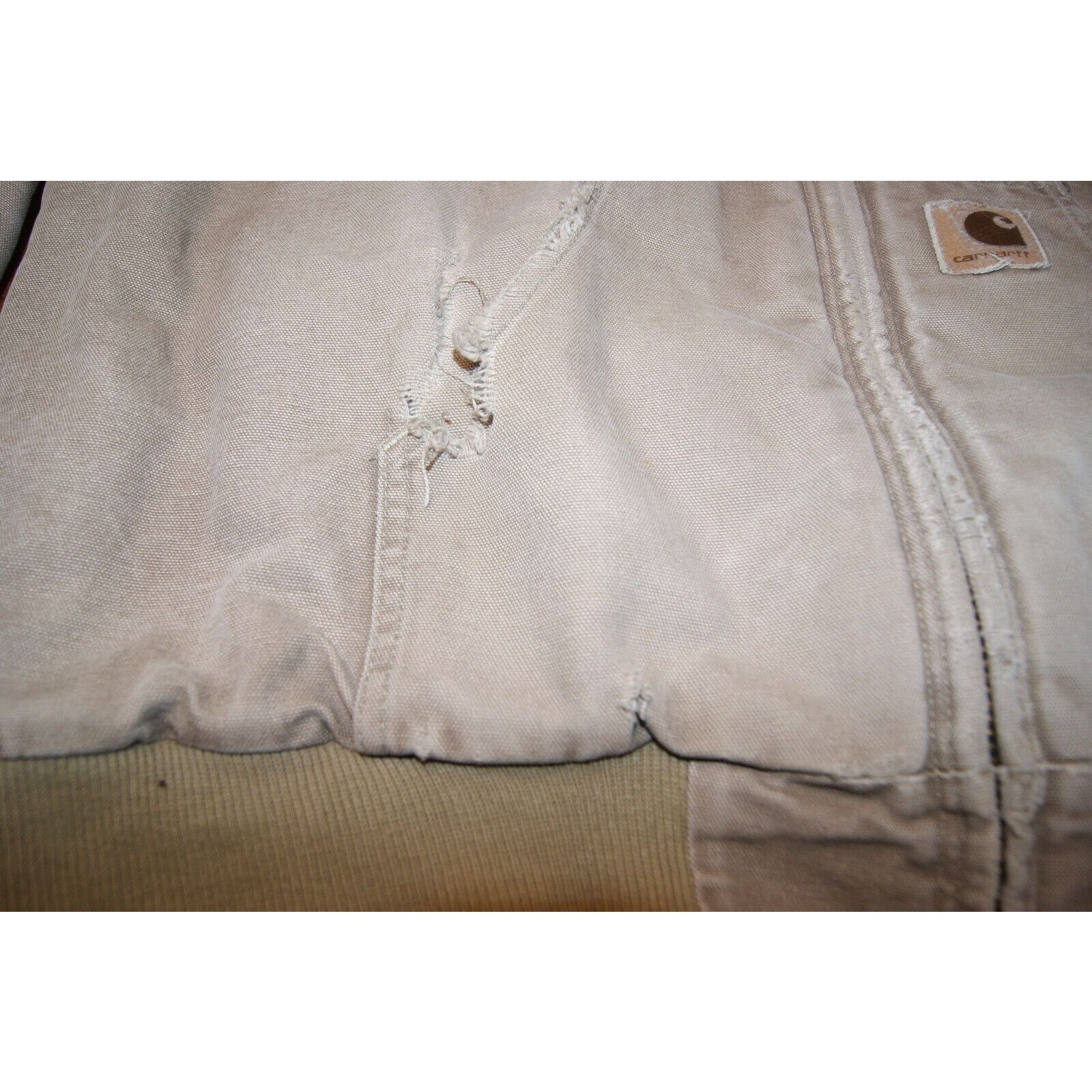 Carhartt VTG Carhartt Hooded Fleece Lined Canvas Coat XL Distress USA Size US XL / EU 56 / 4 - 8 Thumbnail