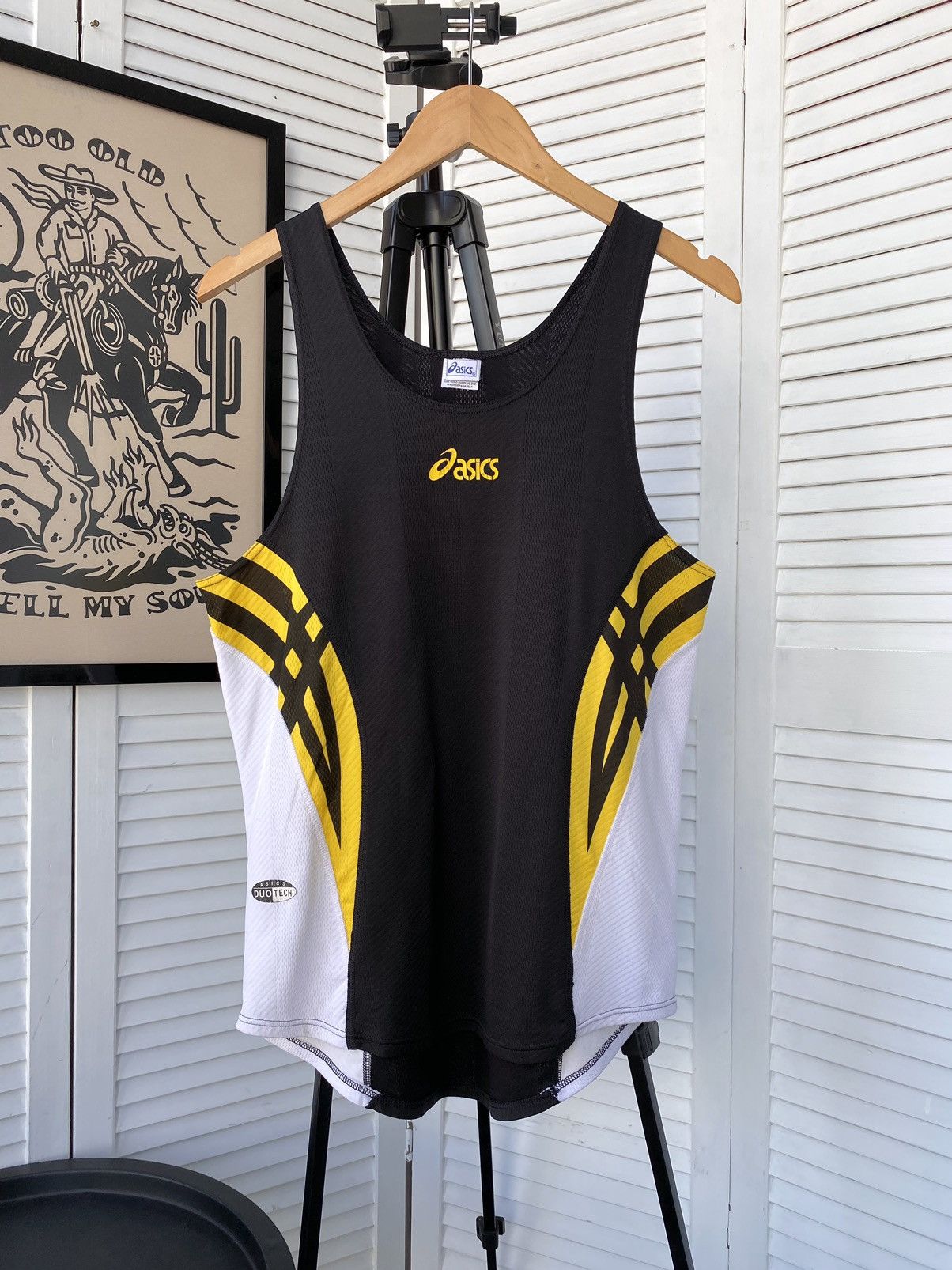 Asics × Onitsuka Tiger × Vintage Vintage Asics Duo Tech Tiger Tank Top Yellow Size US M / EU 48-50 / 2 - 1 Thumbnail