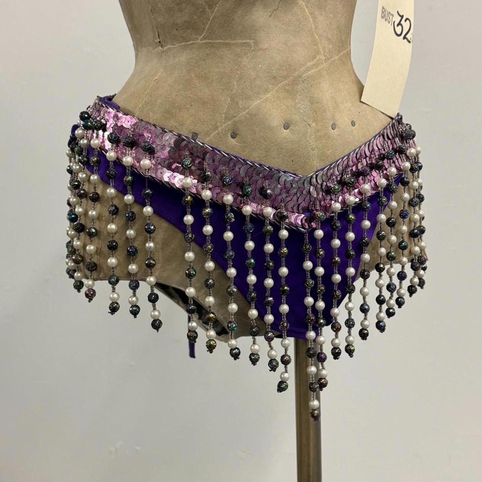 Other Vintage Purple & Silver Sequin Showgirl Costume Set Size ONE SIZE - 2 Thumbnail