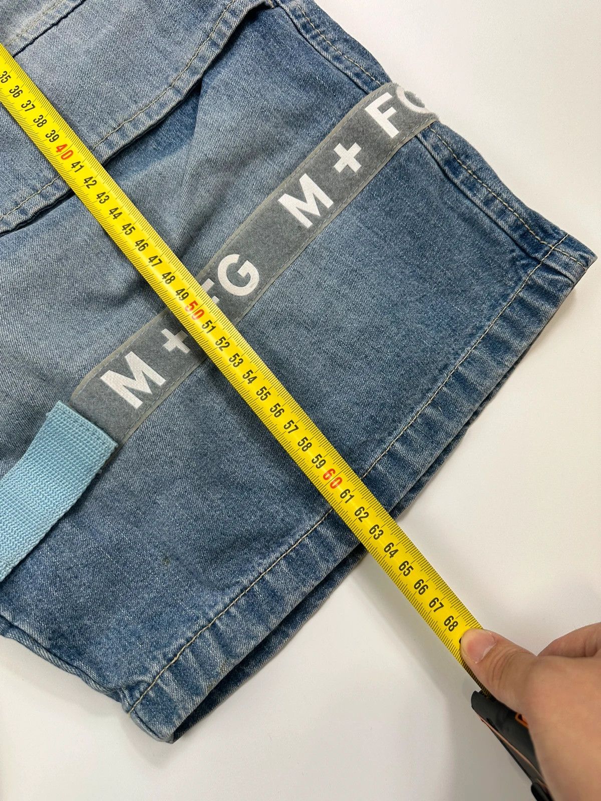 Marithe + Francois Girbaud Marithé + Francois Girbaud Wash Denim Baggy Short Jorts Size US 36 / EU 52 - 10 Thumbnail