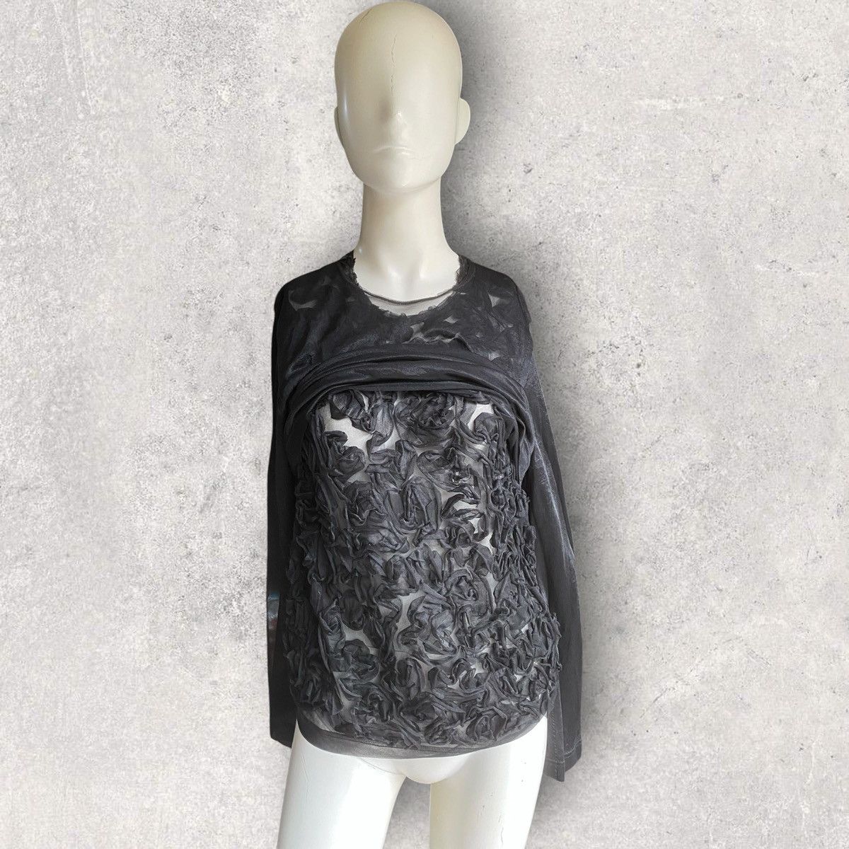 Comme des Garcons Comme Des Garcons AW09 Sheer Floral Appliqué Layer L/S Size S / US 4 / IT 40 - 3 Thumbnail