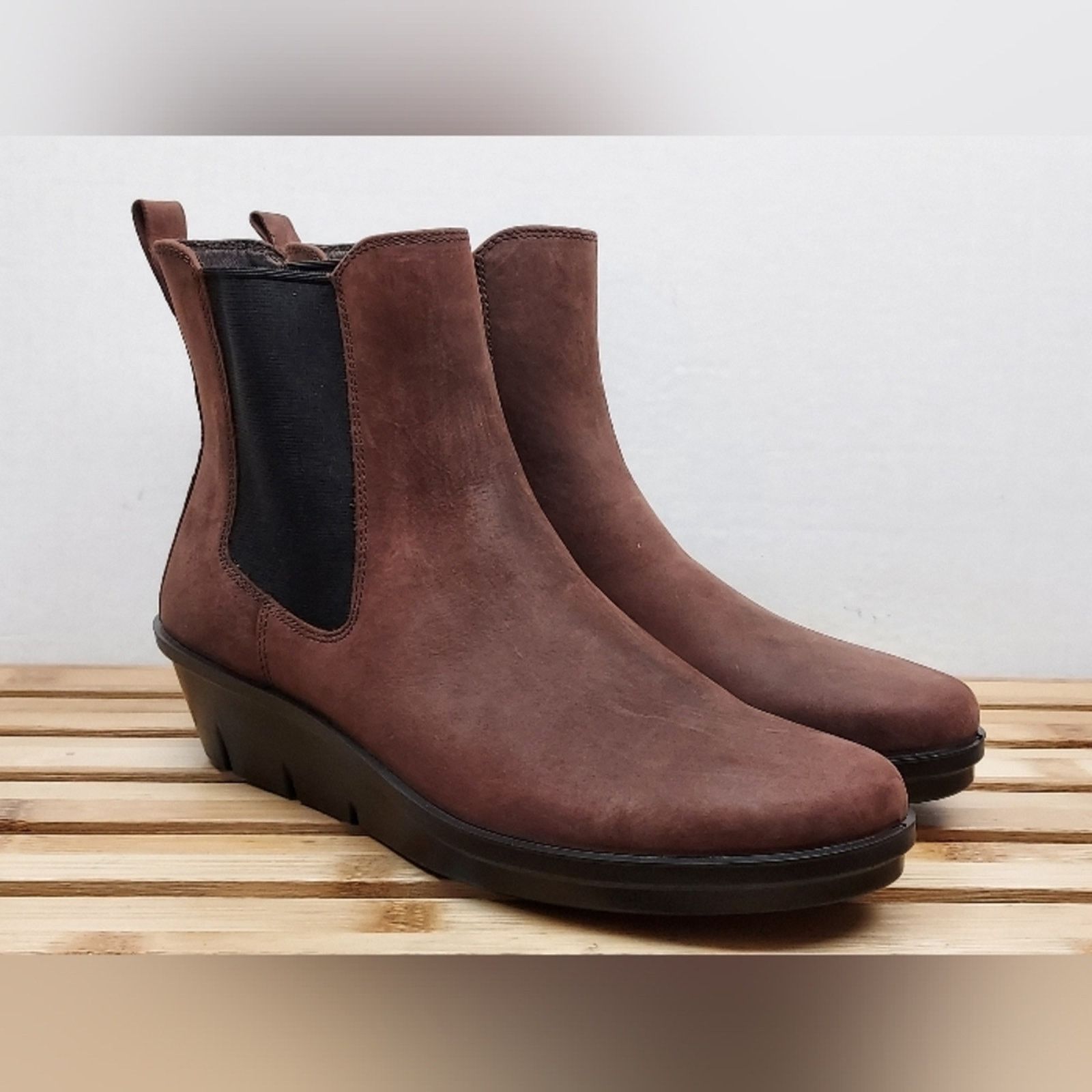 Ecco ECCO Womens Brown Skyler Wedge Leather Ankle Boots Size 10 Size US 10 / IT 40 - 2 Thumbnail