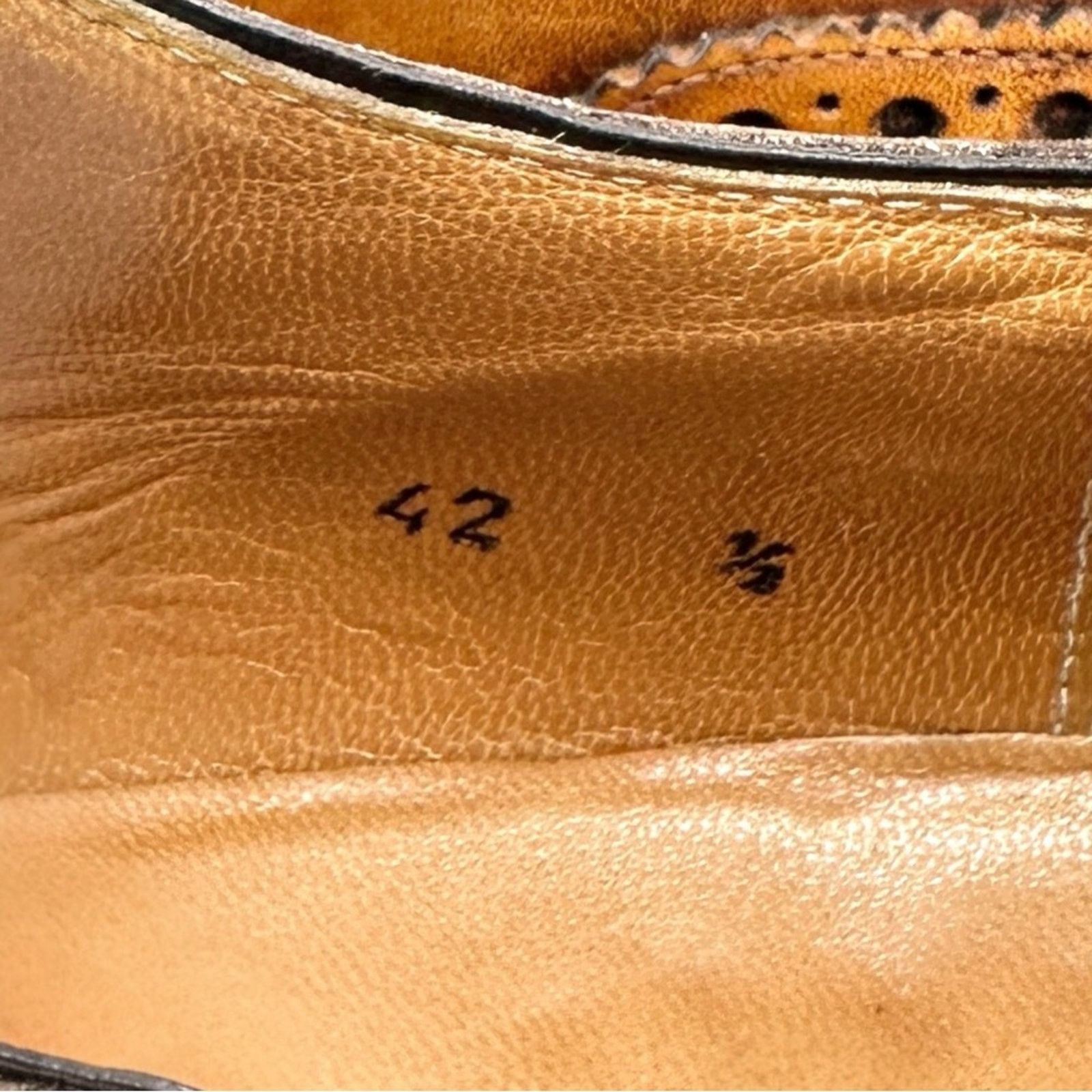 Roberto Botticelli Brown Wingtip Oxford Brogue Leather Laceup Shoes Size US 9.5 / EU 42-43 - 8 Thumbnail