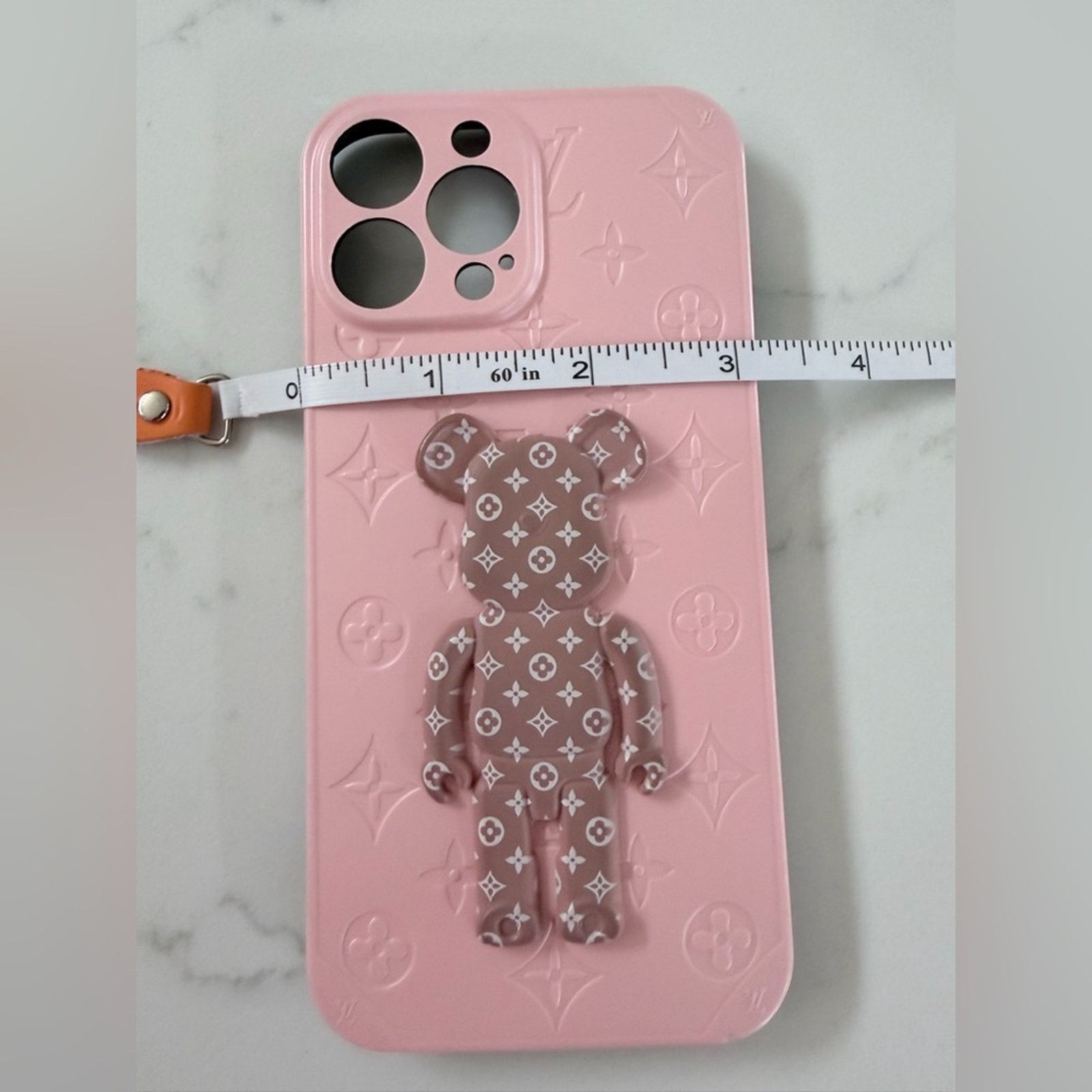 Other iPhone 13 Pro Max Pink Designer Phone Case with Bear Motif Size ONE SIZE - 4 Thumbnail