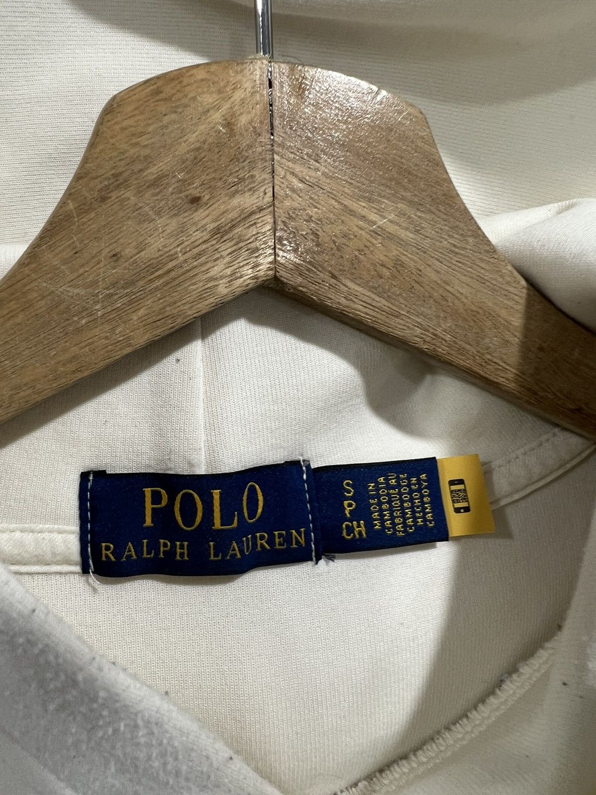 Ralph Lauren Vintage Y2K Ralph Lauren Hoodie sweater felt cream Size US S / EU 44-46 / 1 - 6 Thumbnail