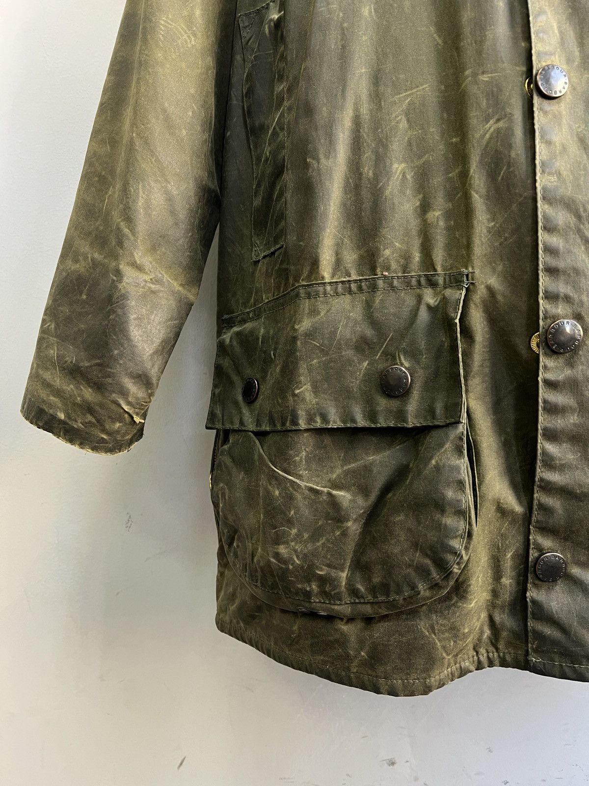 Barbour Vintage Barbour Beaufort waxed Olive Field Jacket Military Size US S / EU 44-46 / 1 - 5 Thumbnail