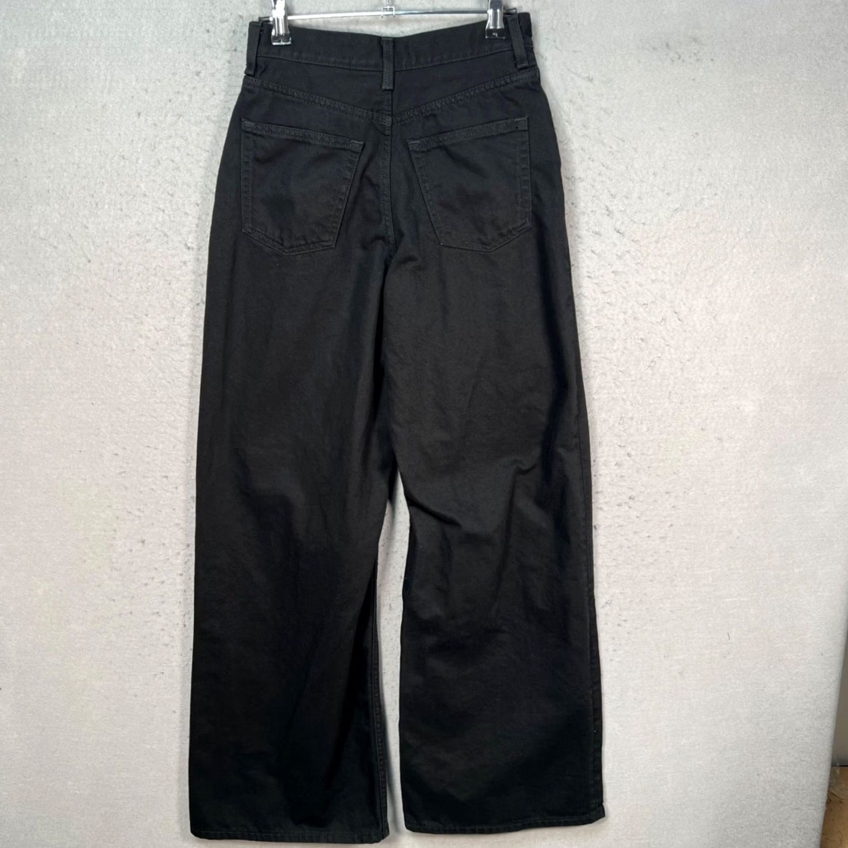 Cos COS Jeans Wide-Leg 25 Black High-Waist 100% Cotton Denim Womens Pants Size 42" / US 20 - 2 Thumbnail