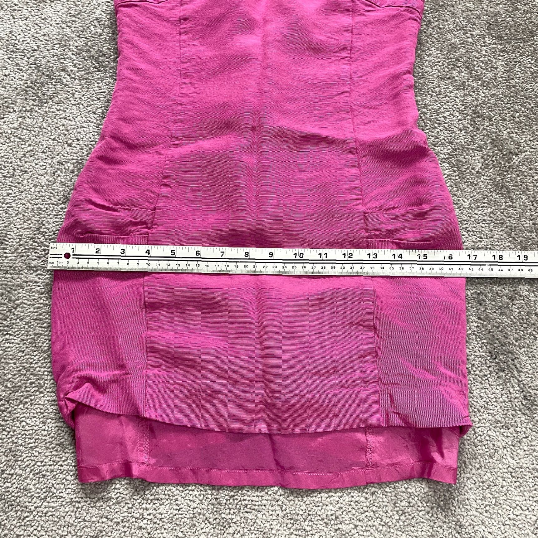 Vintage Twenty8Twelve Shift Dress Women's Size 6 Pink Solid Short Sleeve Ruched Zipper Vintage? No Size M / US 6-8 / IT 42-44 - 4 Thumbnail