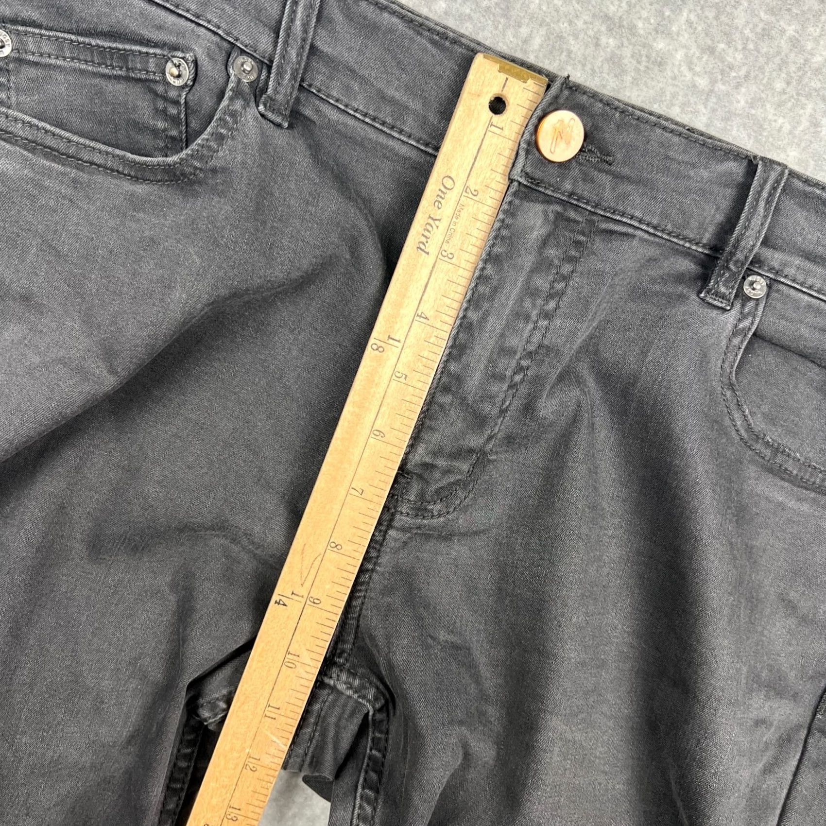 Denime Mugsy Willys Slim Fit Jeans Mens 33x30 Grey Cotton Stretch Denim Pants Size US 33 - 6 Thumbnail