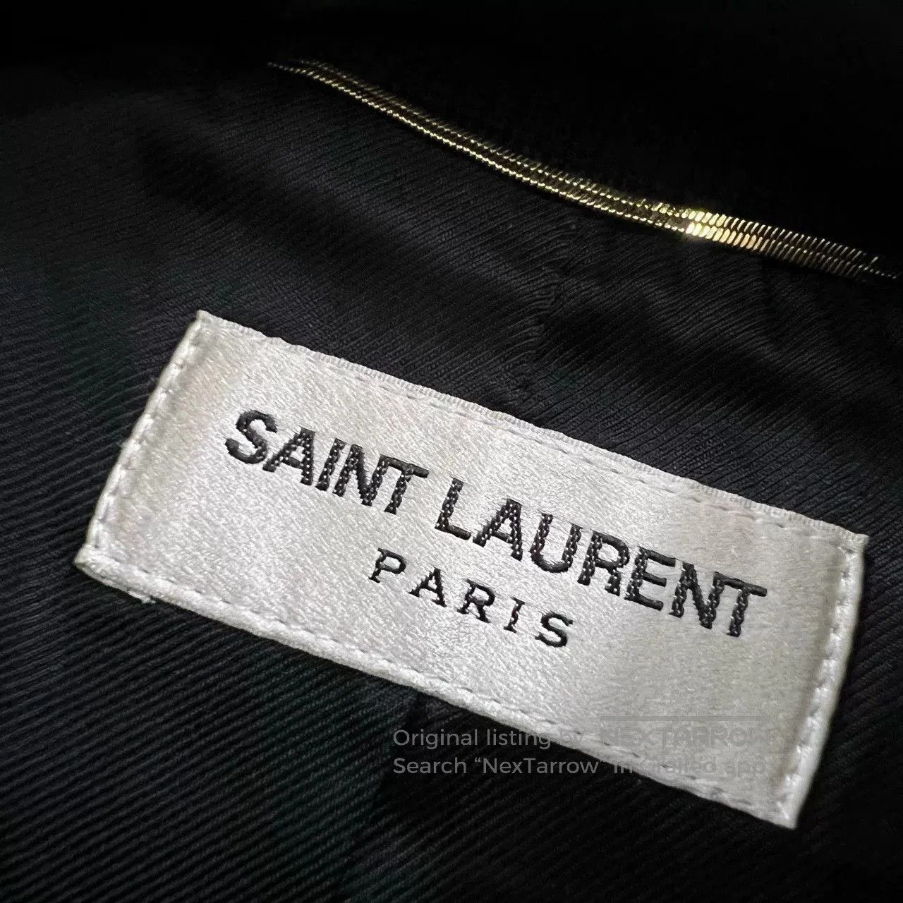 Saint Laurent Paris Saint Laurent Dark Blue Leather Patch Baseball Jacket. Size US M / EU 48-50 / 2 - 3 Thumbnail
