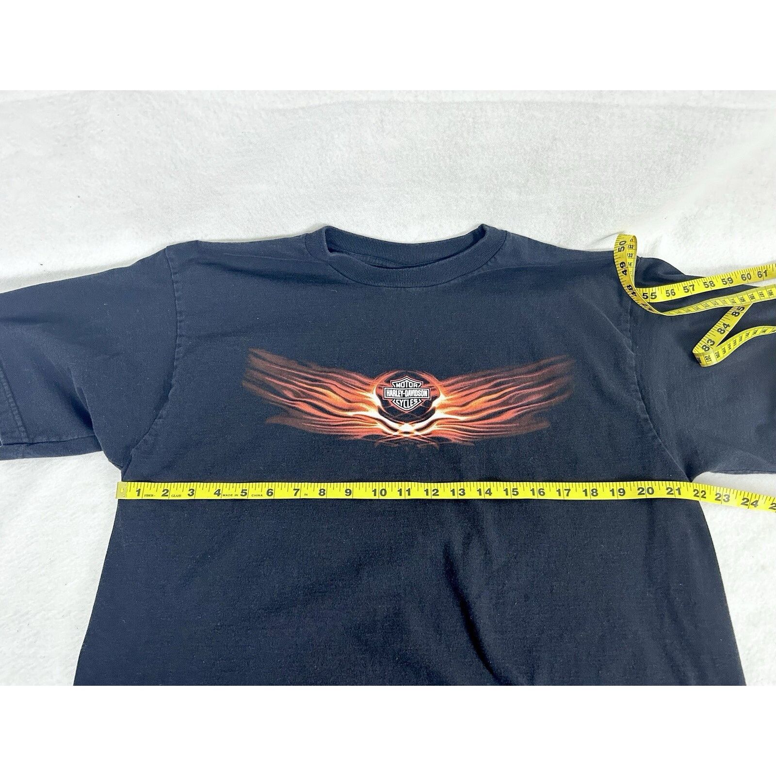Harley Davidson Harley Davidson Flames Logo XL Shirt Texas Eagle Back Black Size US XL / EU 56 / 4 - 8 Thumbnail