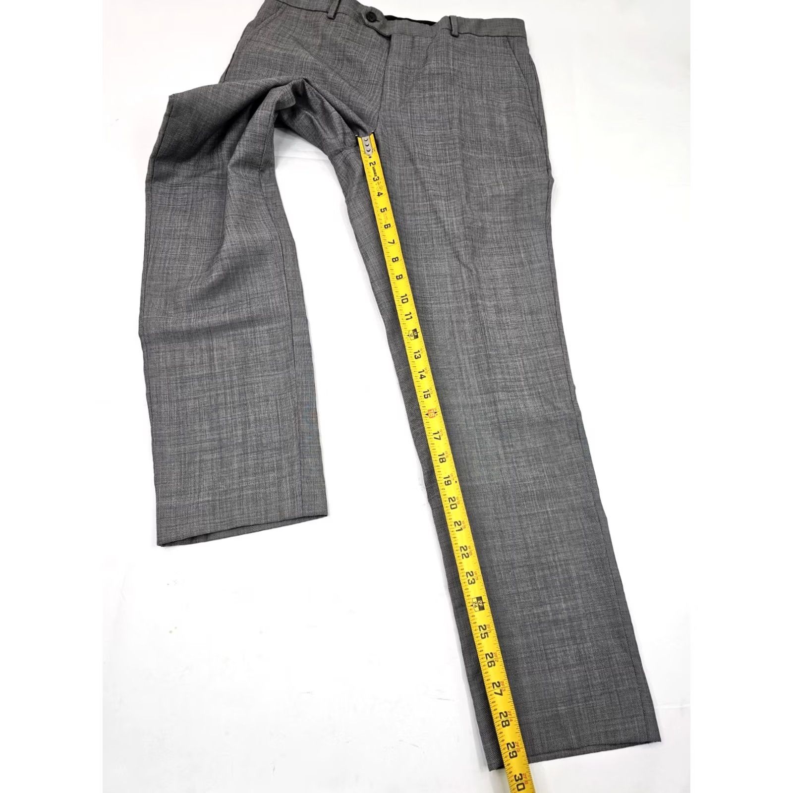 Egara Egara 100% Wool Heathered Gray Suit Dress Pants Men 34 x 29 Flat Front EUC Clothing & Accessories Size 34R - 3 Thumbnail