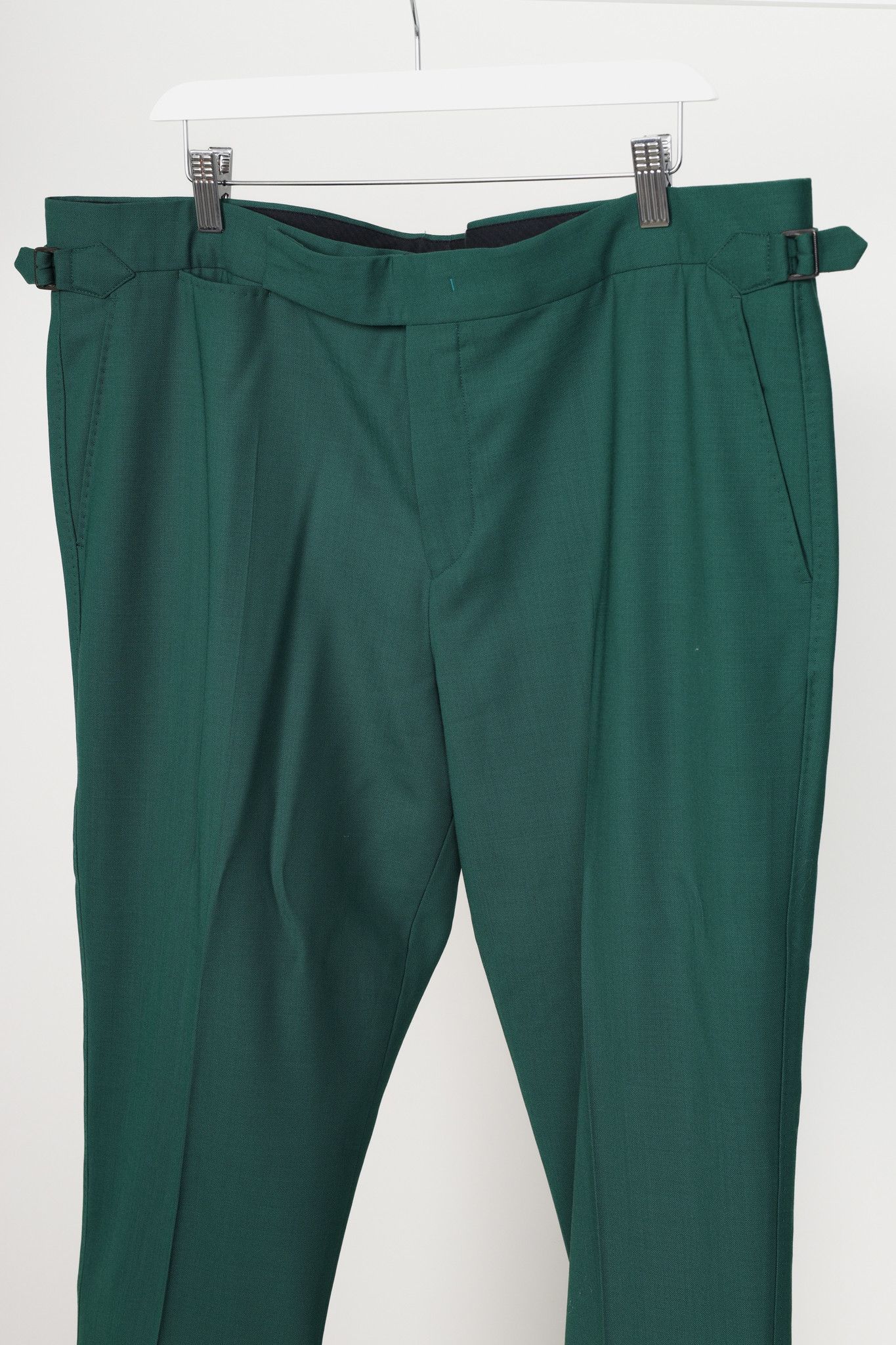 Paul Smith Paul Smith Green Wool Suiting Pant with Side Adjusters Size 38R - 3 Thumbnail