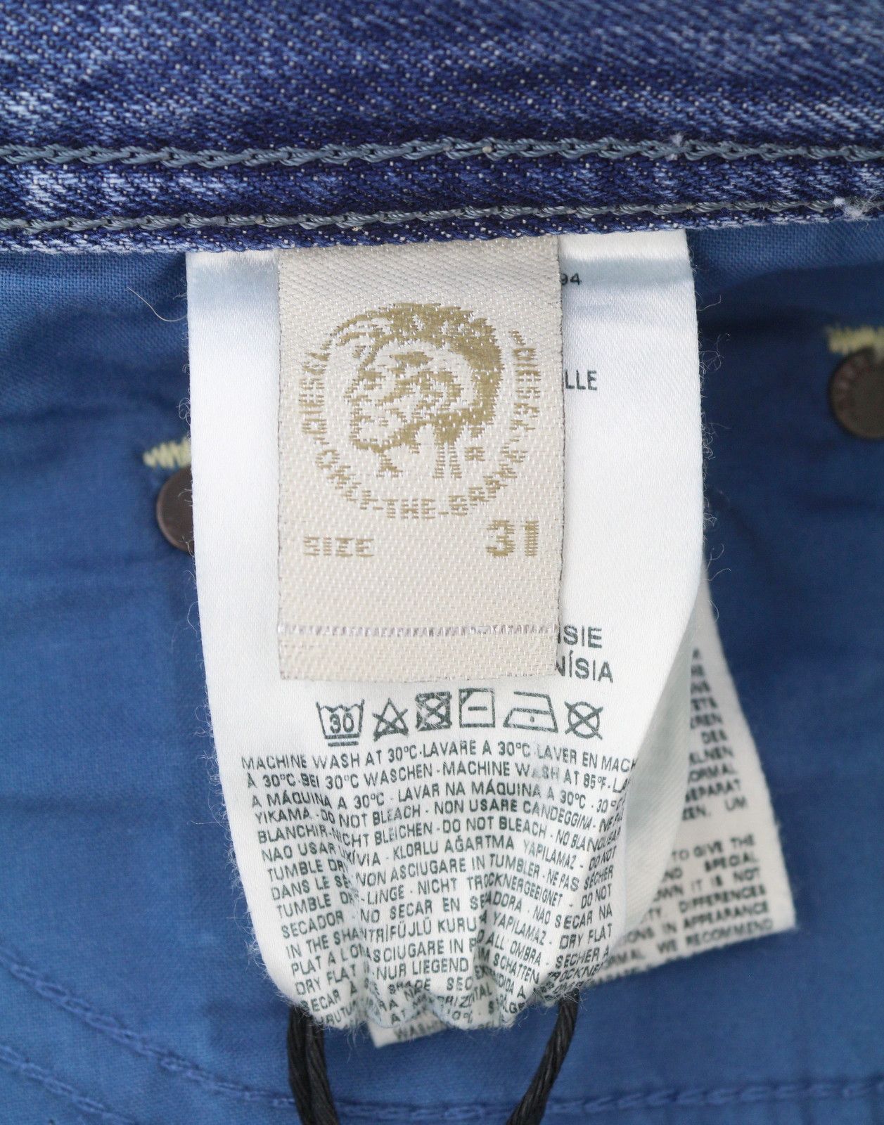 Diesel RHIAL 084FC W31/L32 Blue Faded Slim Cropped Jeans 89060 Size US 31 - 8 Thumbnail