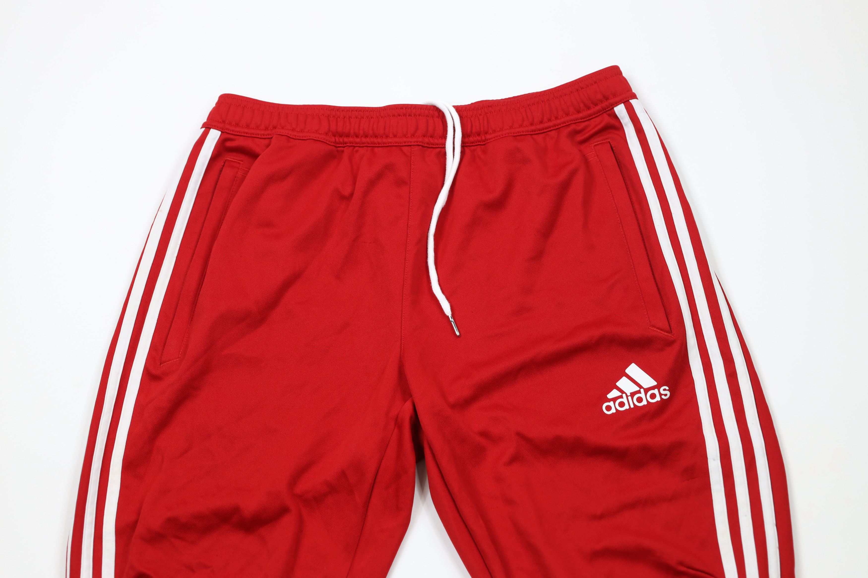 Adidas × Vintage Vintage Y2K Adidas Striped Tapered Soccer Warm Up Pants Red Size US 36 / EU 52 - 2 Thumbnail