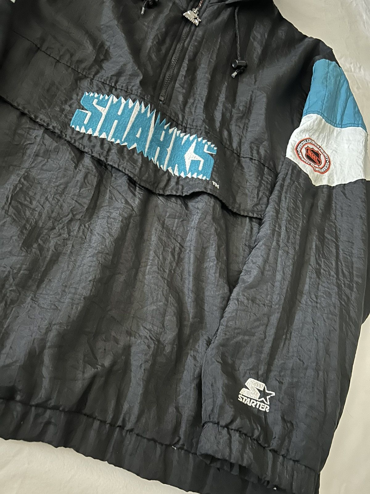 NHL × Vintage Vintage 90s Starter Jacket NHL San Jose Sharks Size US XL / EU 56 / 4 - 3 Thumbnail
