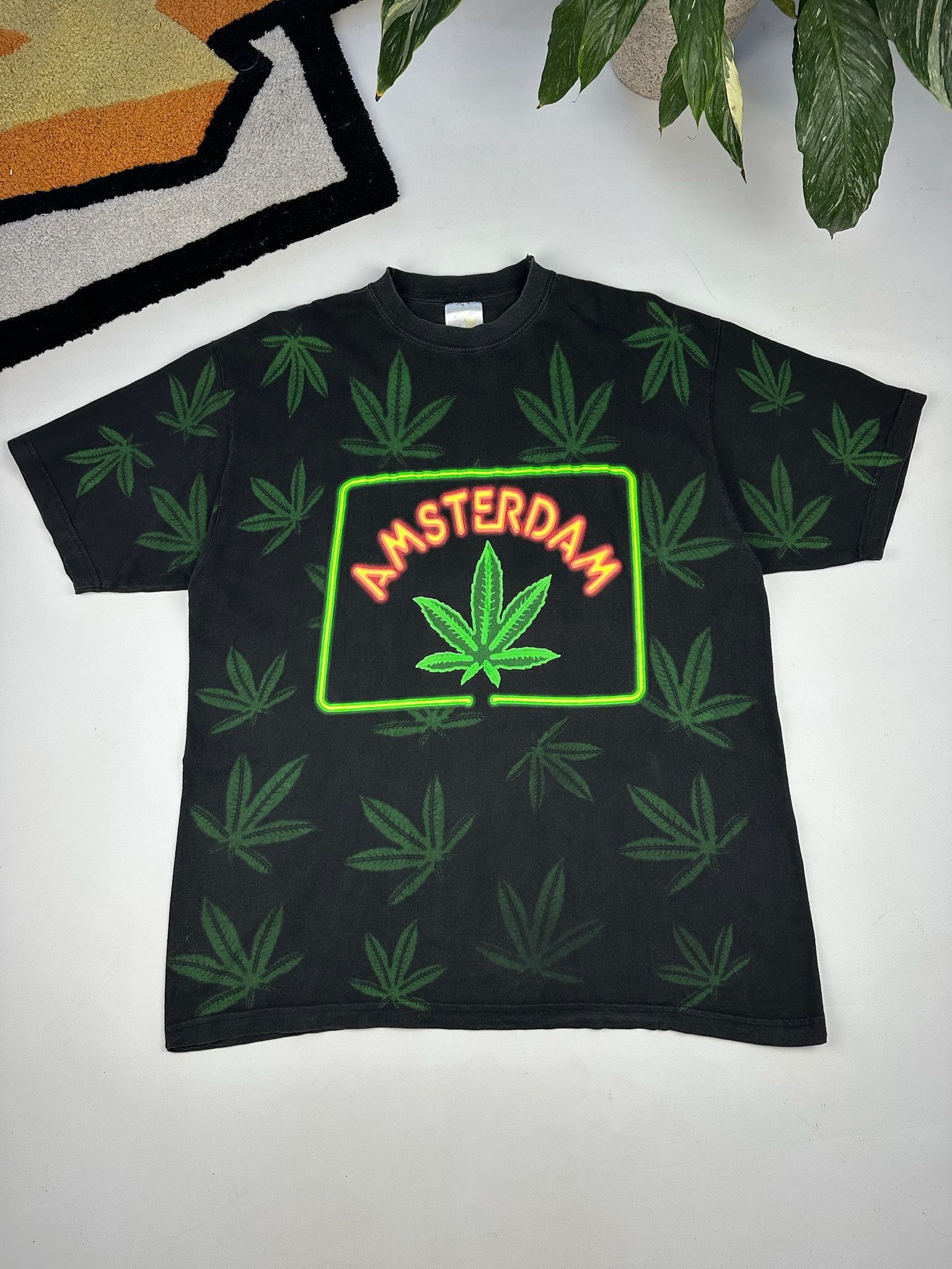 Vintage Acid Amsterdam T-shirt weed marijuana tee cannabis thc Size US L / EU 52-54 / 3 - 1 Thumbnail
