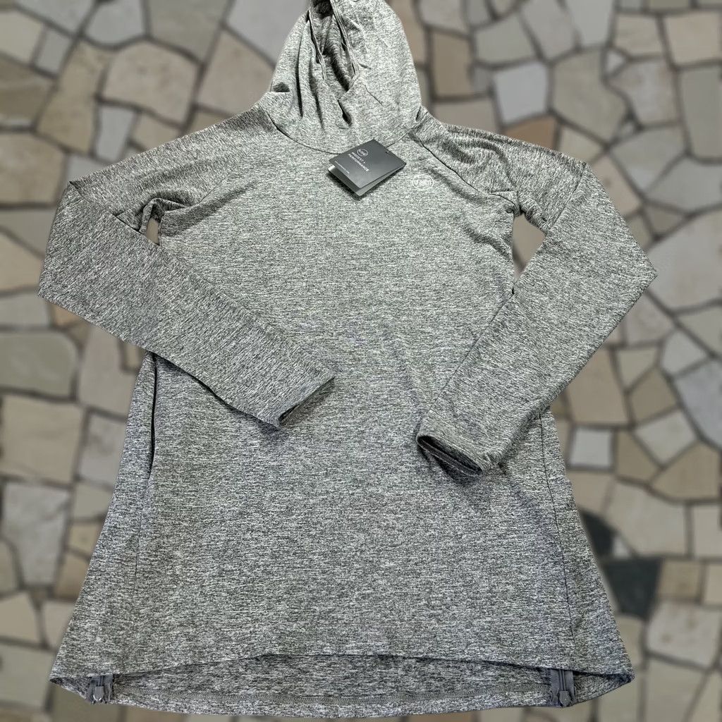 Halo Halo Running Hoodie Womens Medium Gray Longline Tunic Lightweight Stretch Top Size M / US 6-8 / IT 42-44 - 1 Thumbnail