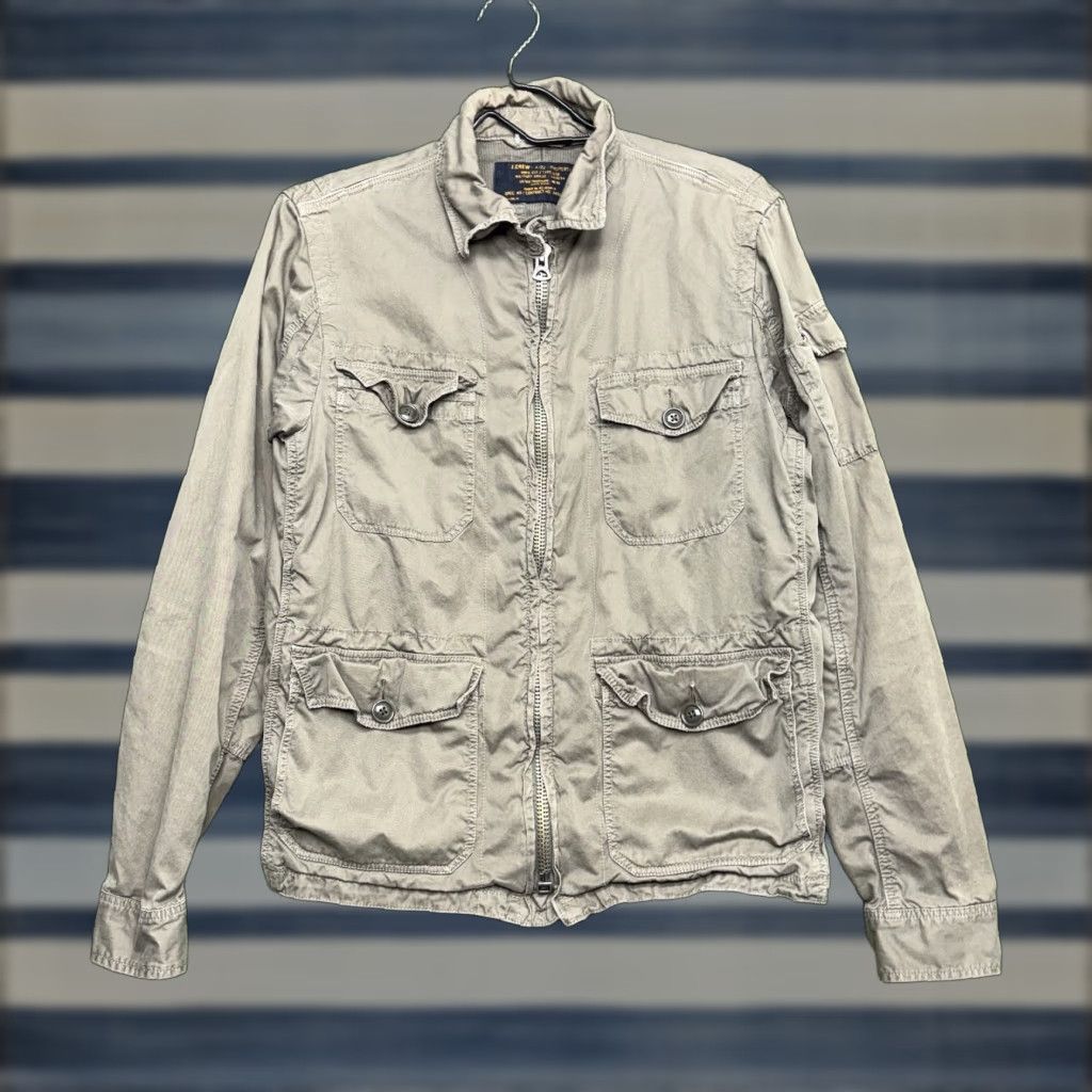 J.CREW Military Jacket Mens Small Cadet Type G38 Workwear Army Canvas Jacket Green Mid-Length Regular Coat