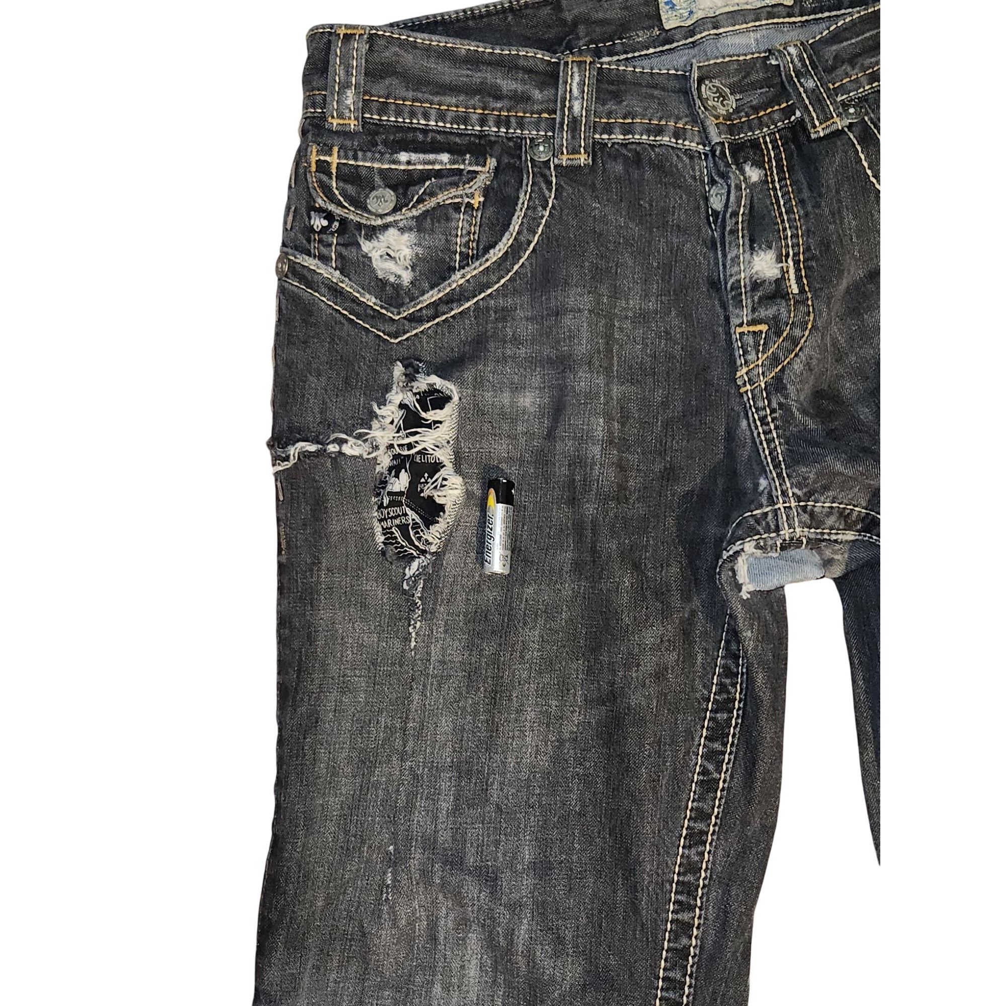 Vintage Mek Denim USA Blue Jeans Mens 34x34 Vtg Oaxaca Boot Cut Dist Size US 34 / EU 50 - 8 Thumbnail