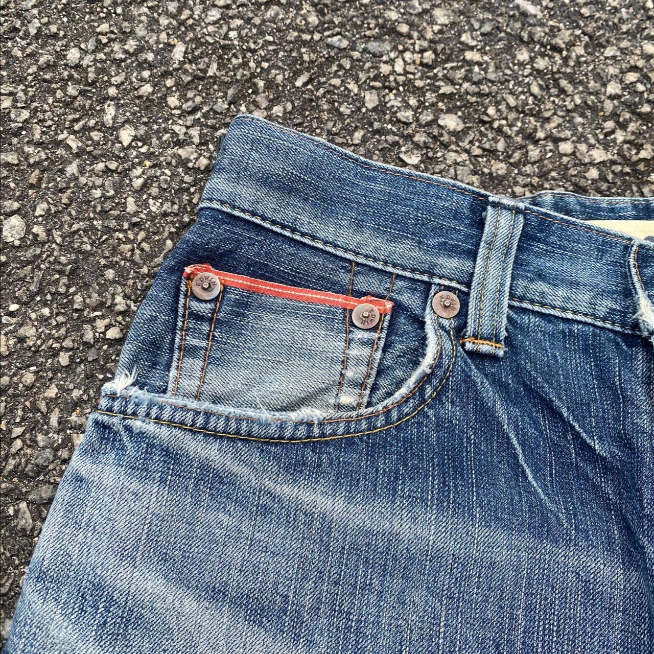 Edwin Vintage Edwin Selvegde Redline Distressed Denim Size US 31 - 10 Thumbnail