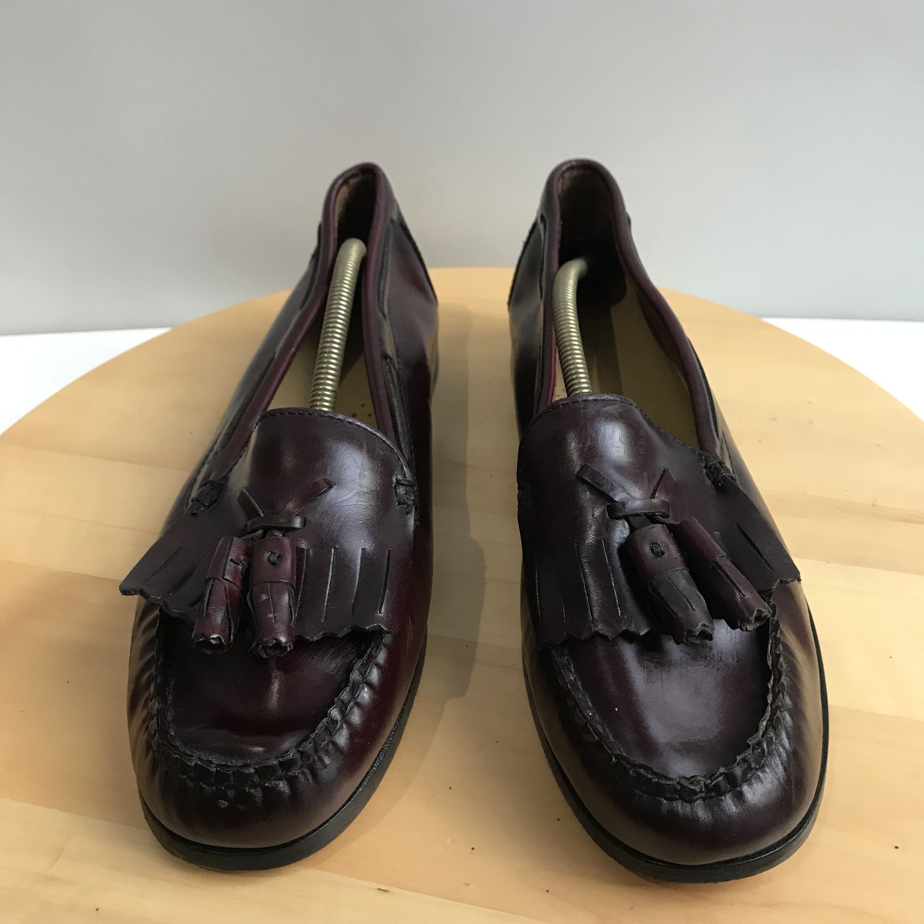 Bass × G.H. Bass & Co. × Vintage Vintage Bass Weejuns Penny Loafer Tassle Red Wine oxblood Size US 6.5 / EU 39-40 - 2 Thumbnail