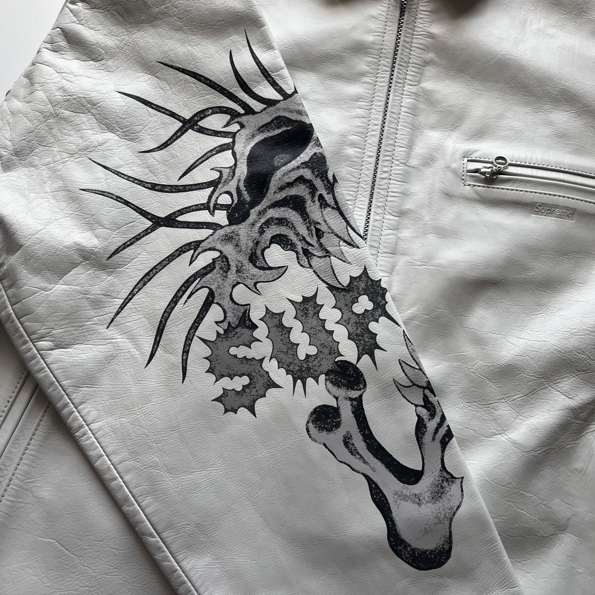 Supreme × Yohji Yamamoto Supreme Y’s by Yohji Yamamoto Leather Jacket White XL Bladee Size US XL / EU 56 / 4 - 16 Thumbnail