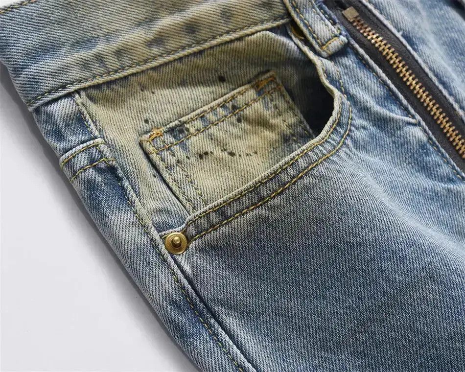 Japanese Brand Jeans Pant Harajuku Straight Ink Painted Baggy Denim Size US 32 / EU 48 - 6 Thumbnail