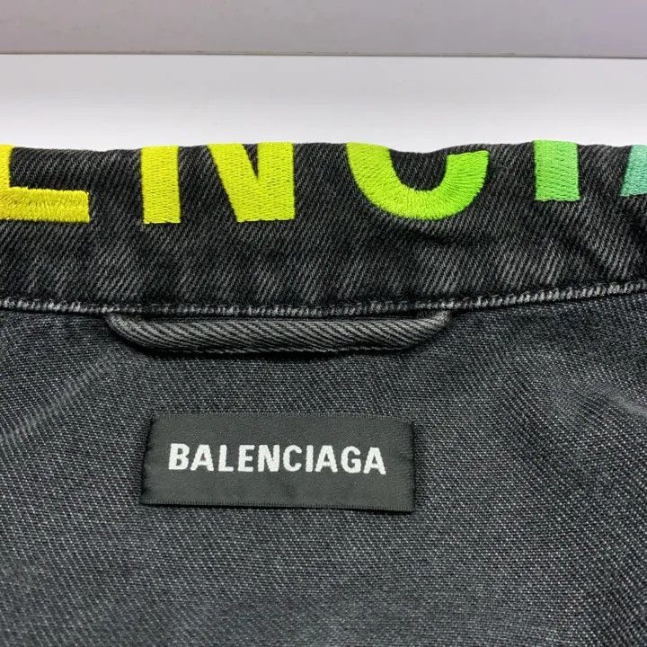 Balenciaga Balenciaga Colorful Logo Denim Jacket 0079-2507 Size US L / EU 52-54 / 3 - 2 Thumbnail