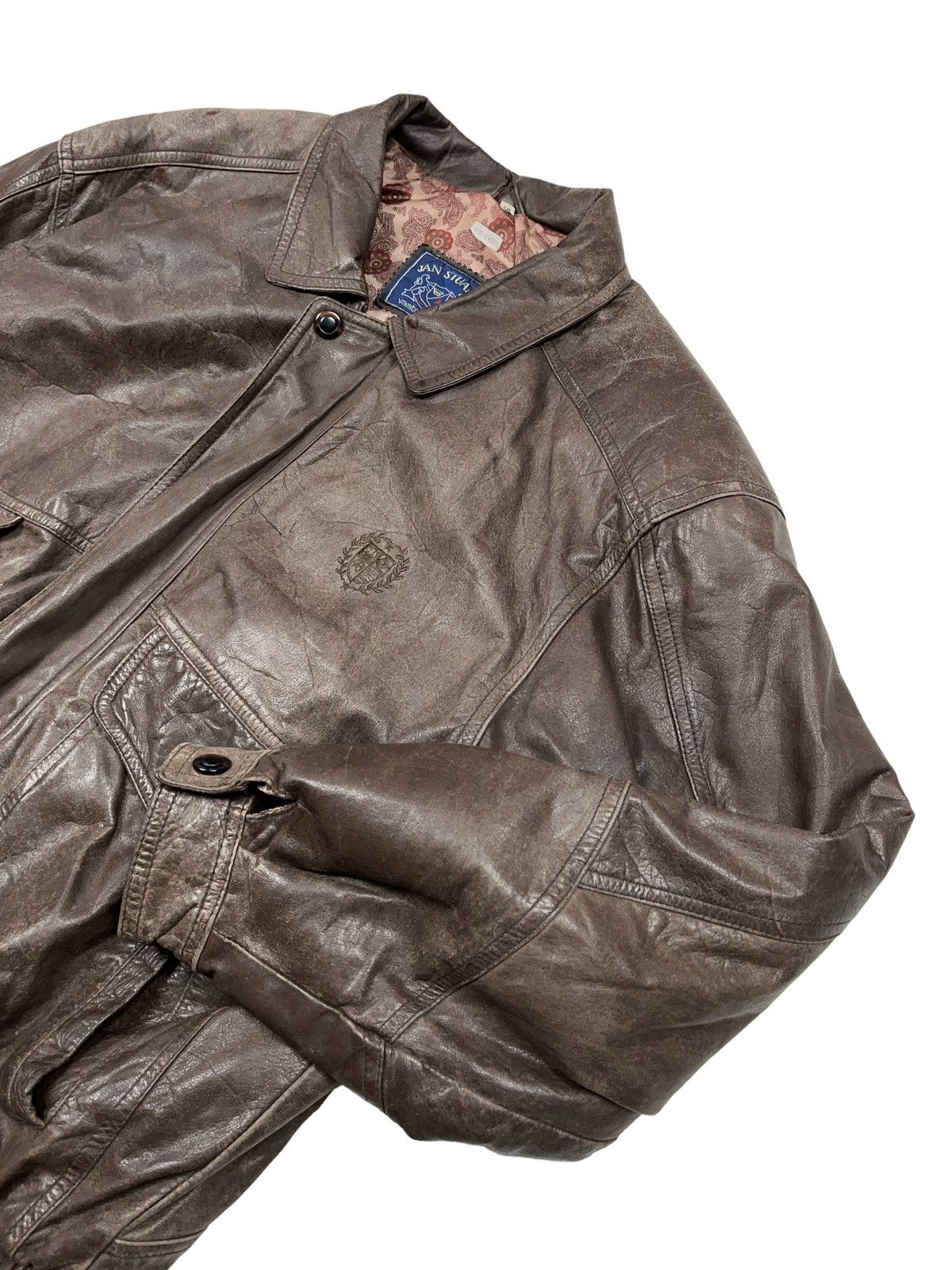 Other Vintage Archival Brown Leather Korean Jacket Avant Garde Size US L / EU 52-54 / 3 - 3 Thumbnail