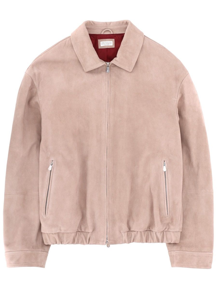 Brunello Cucinelli BRUNELLO CUCINELLI SUEDE JACKET - BEIGE Size US XL / EU 56 / 4 - 1 Thumbnail