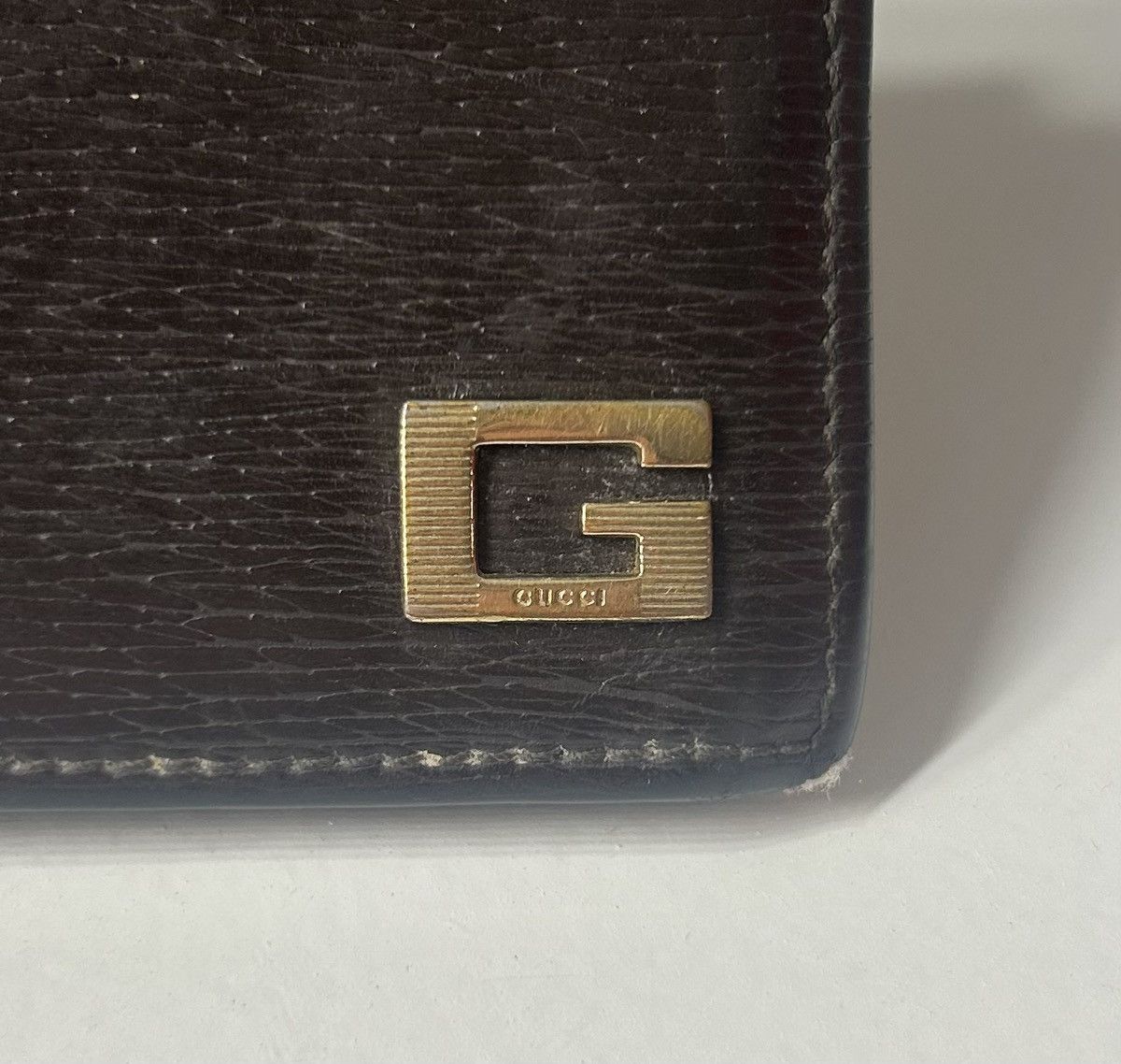 Gucci Vintage Gucci Dark Brown Leather G logo Bifold Size ONE SIZE - 2 Thumbnail