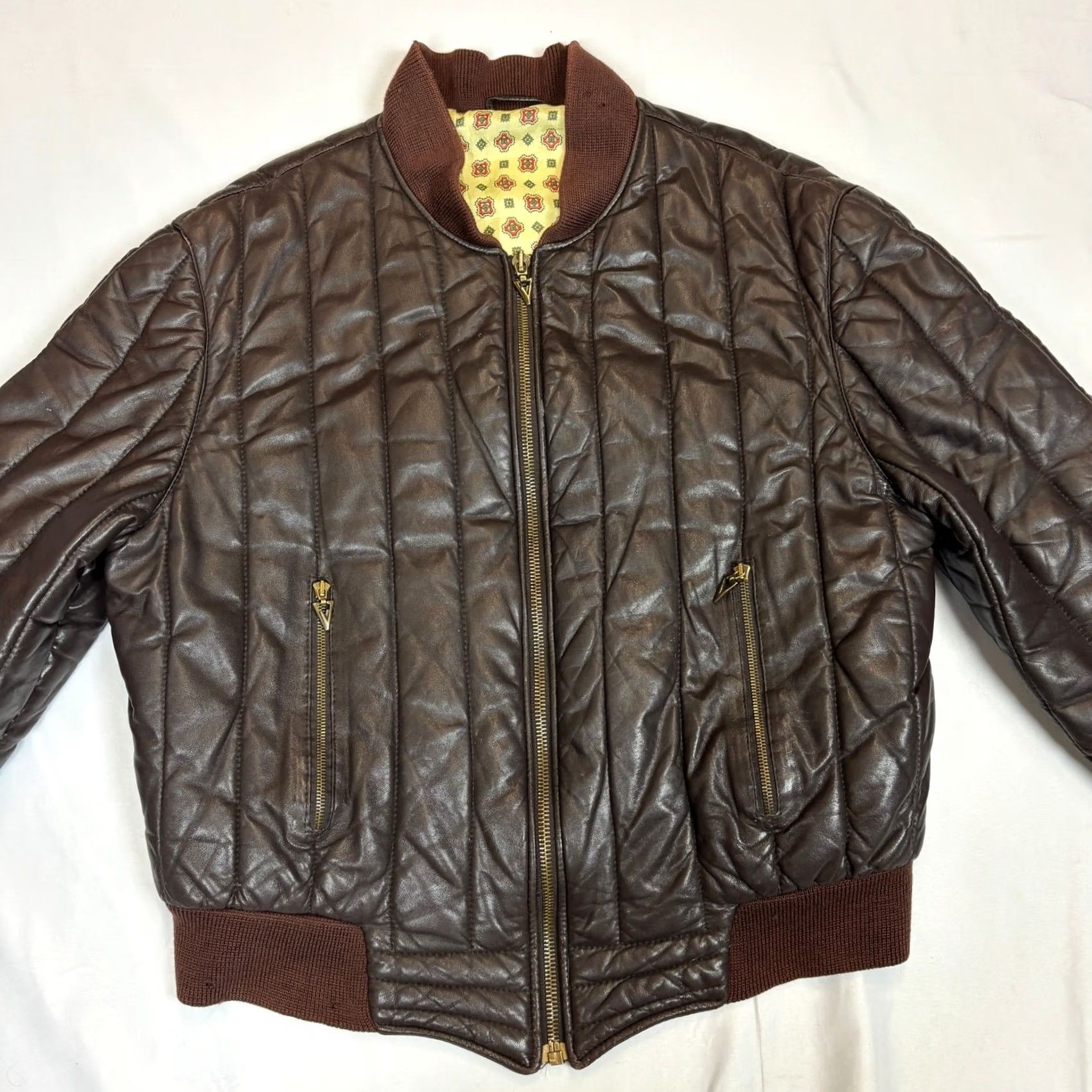 Valentino Vintage Valentino Pelle Quilted Lambskin Leather Bomber Jacket XL Men's Size US XL / EU 56 / 4 - 2 Thumbnail