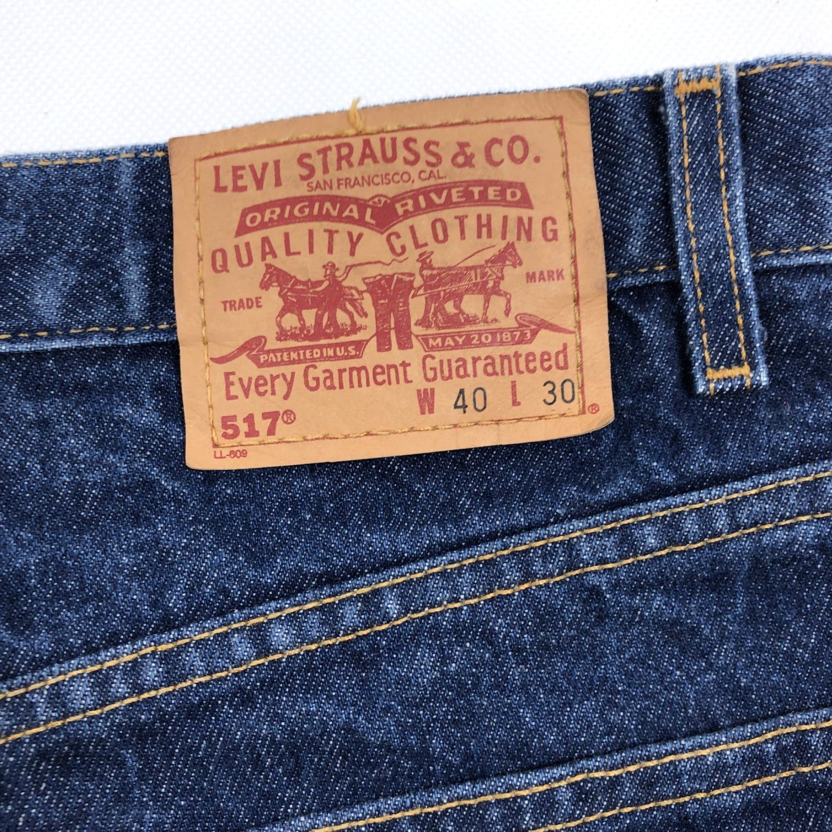 Levi's Levi's 517 Bootcut Denim Jeans Mens Dark Wash 40x30 Zip Fly Cotton Mexico Regular 5-Pocket Vintage No Size US 40 / EU 56 - 5 Thumbnail