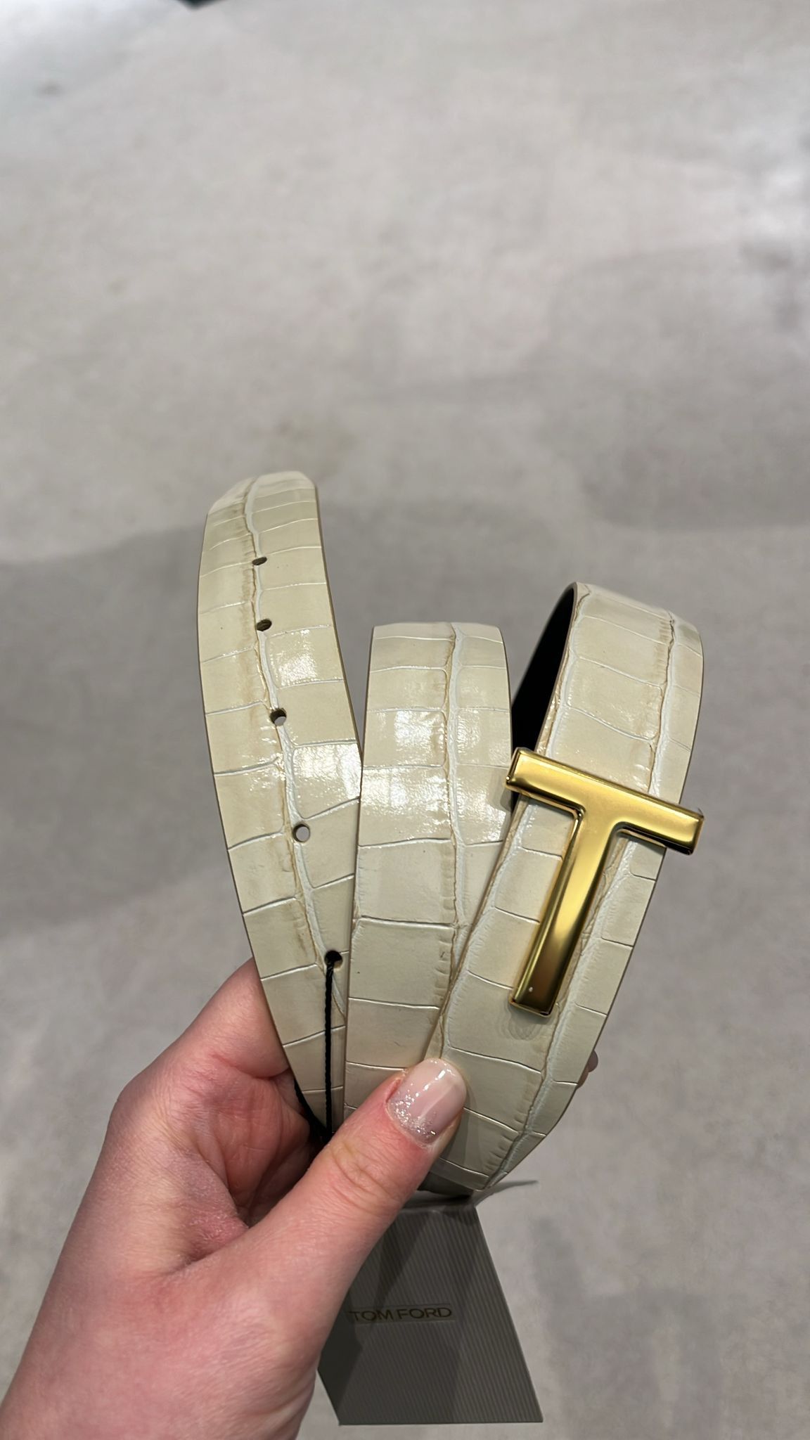 Tom Ford o1loc1c0126 TB224 Size: 95 / Leather Belt in Beige Size 38 - 1 Preview