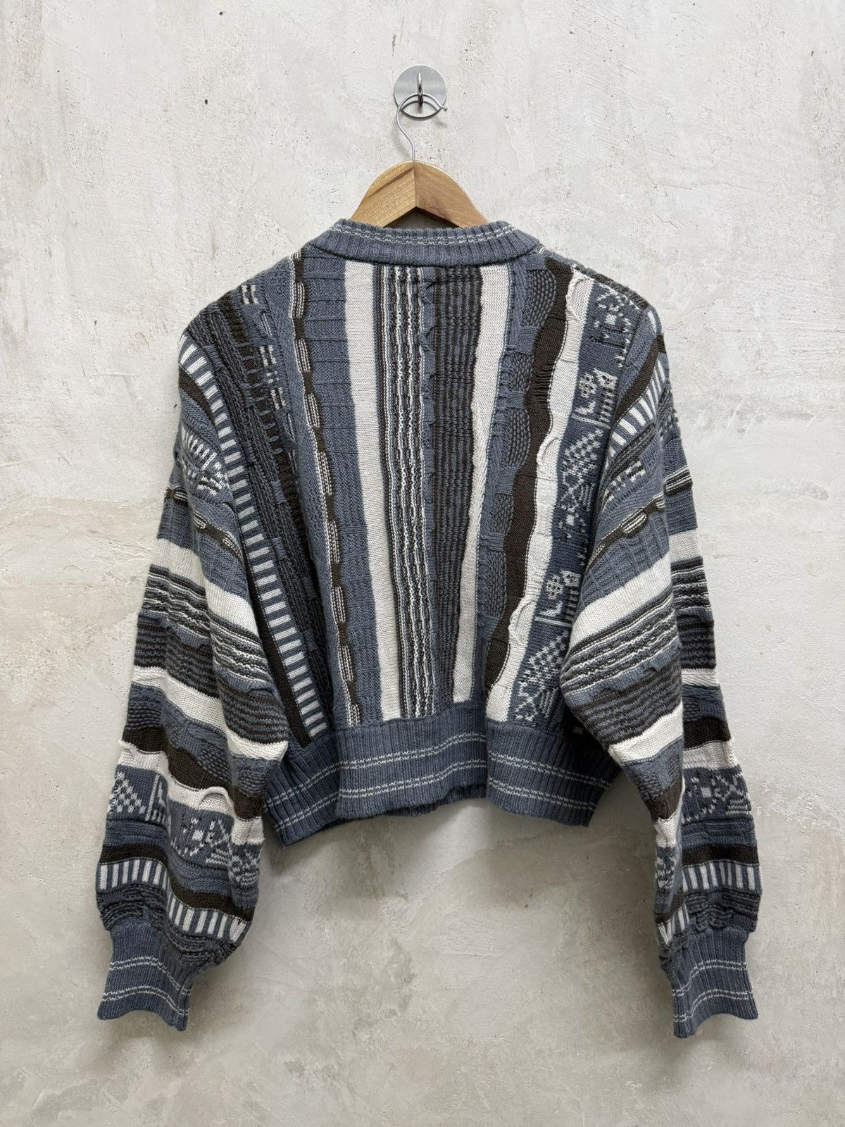 Vintage Vintage Coogi Style Multi Grey Crop Knitwear Size L / US 10 / IT 46 - 4 Thumbnail