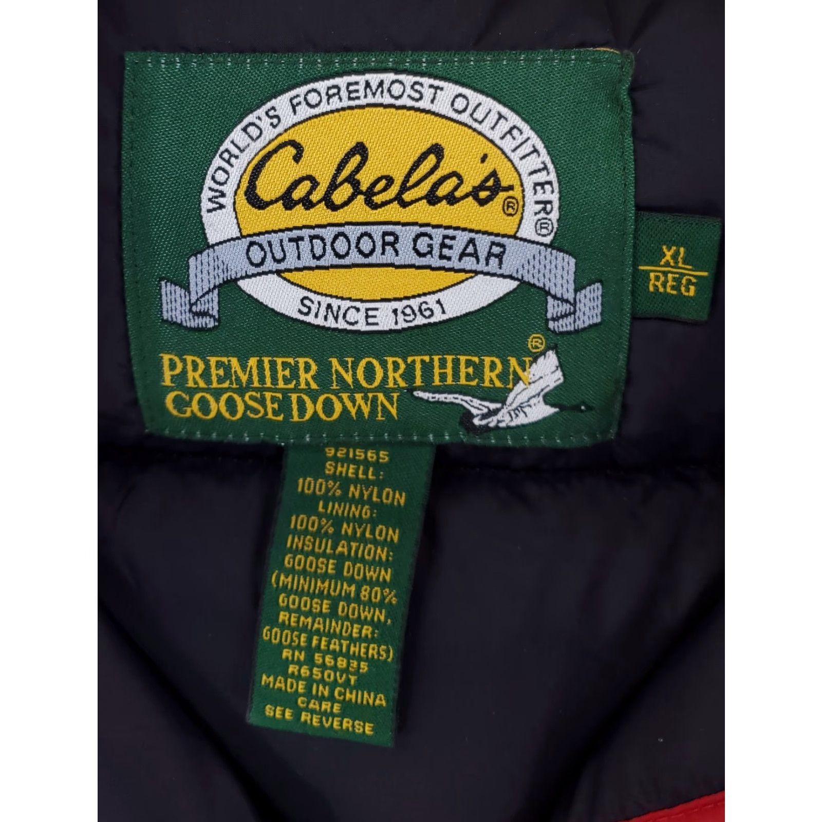 Vintage Cabela's Vest Red NL Goose Down Full Snap Mens XL Puffer Jacket Size US XL / EU 56 / 4 - 2 Thumbnail