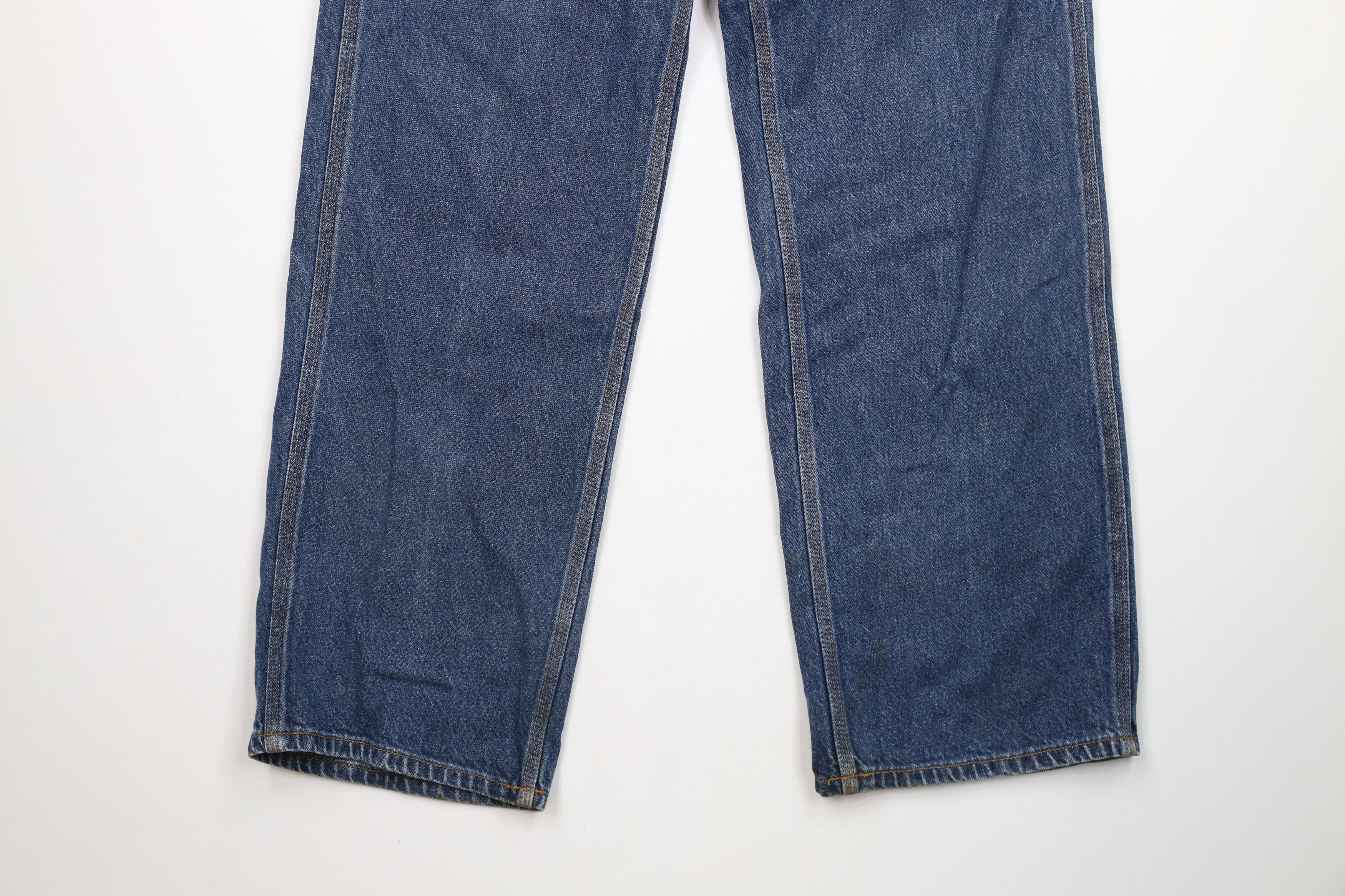 Calvin Klein × Vintage Vintage 90s Calvin Klein Spell Out Wide Leg Dungaree Jeans Size US 31 - 4 Thumbnail
