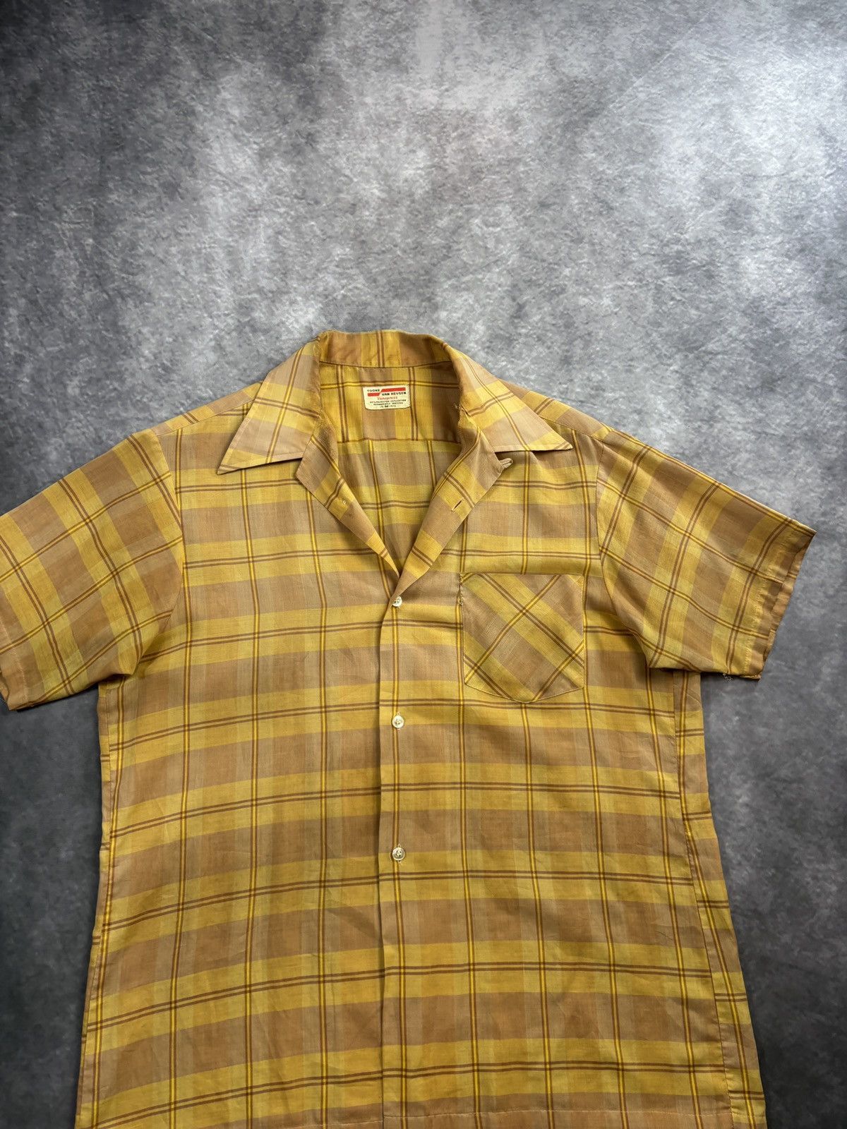 Van Heusen 1950s Van Heusen True Vintage Loop Collar Plaid Shortsleeve Size US S / EU 44-46 / 1 - 12 Thumbnail