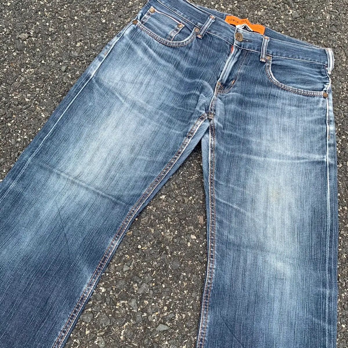 Self Edge 💥 REDLINE 💥 Japanese Jeans Cinch Back Selvedge Faded Pants Size US 32 / EU 48 - 4 Thumbnail
