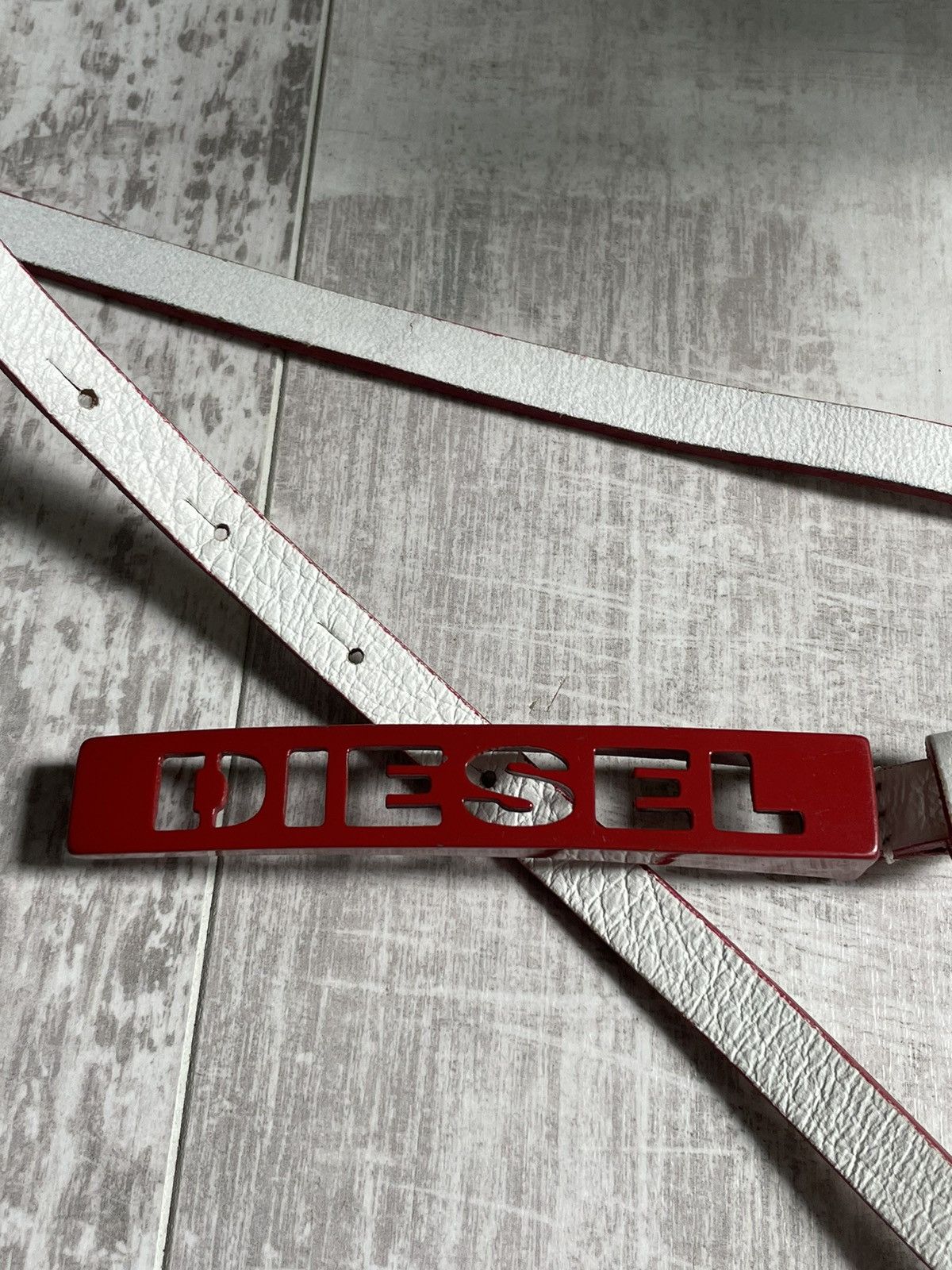 Diesel Vintage Diesel Y2K Belt 00’s White RARE Size ONE SIZE - 3 Thumbnail