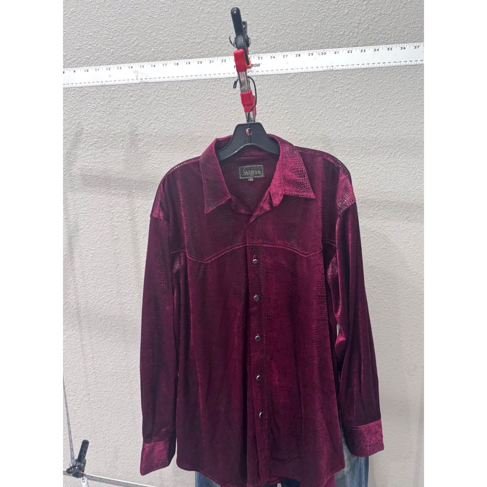 Velour Sakifan USA Leopard Print Velour LONG SLEEVE SHIRT Large L Mens Multicolor 16.5x34/35 Size US L / EU 52-54 / 3 - 3 Thumbnail