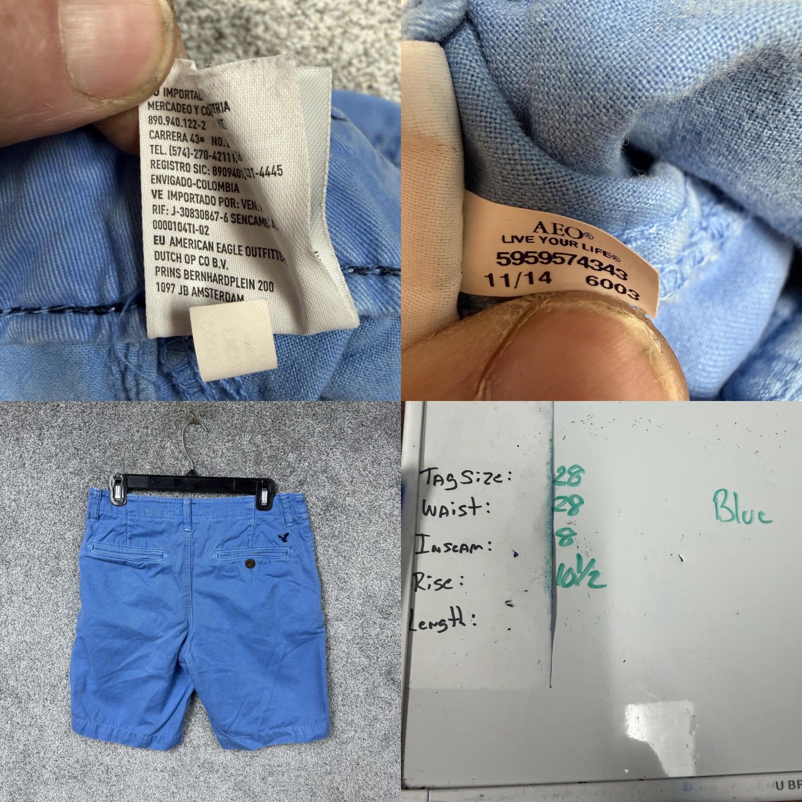 American Eagle Outfitters American Eagle Outfitters Chino Shorts Mens 28 Blue Summer Cotton Beach Preppy 8in Inseam Flat Front Pockets Logo 100% Cotton Size US 28 / EU 44 - 9 Thumbnail