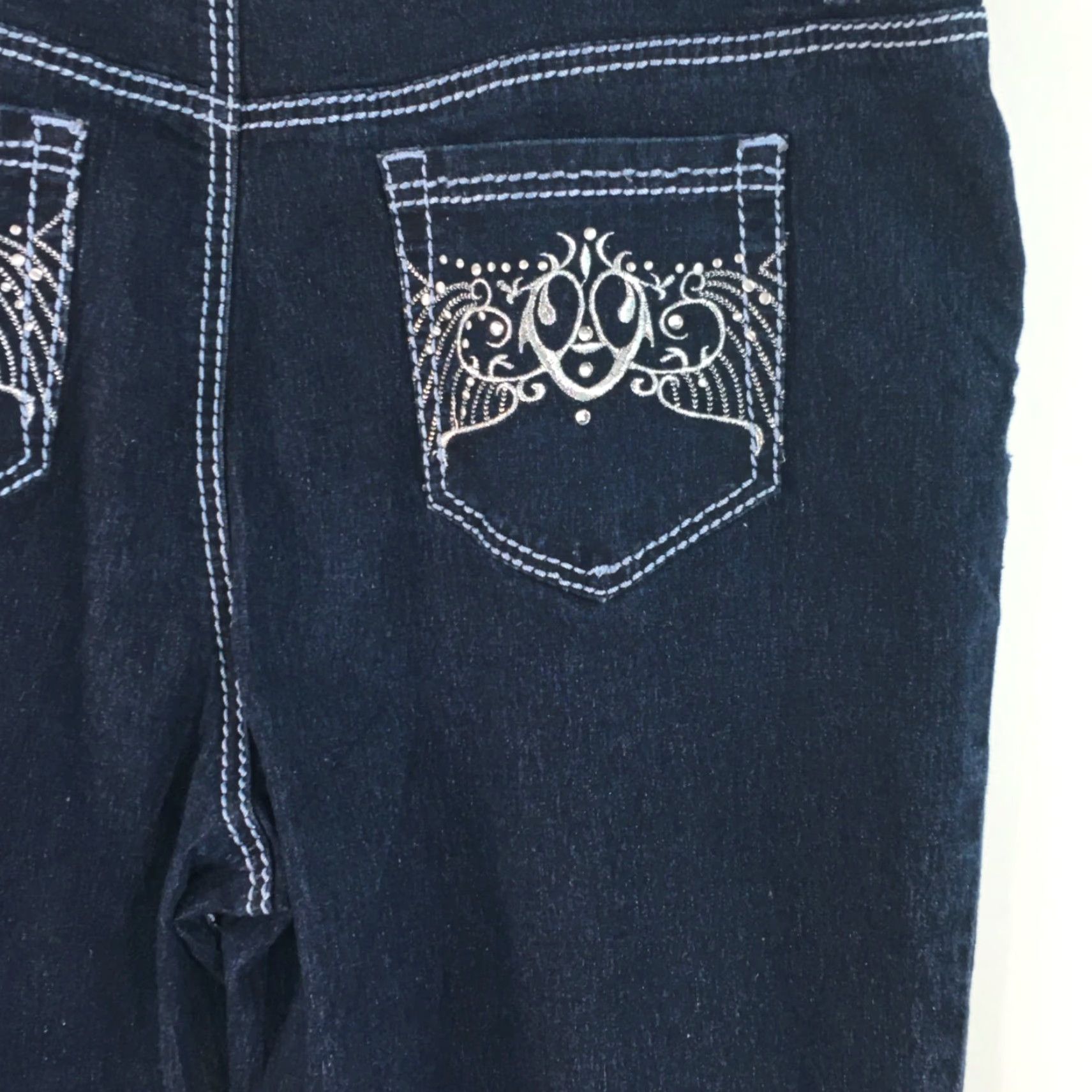 Denime Diane Gilman Wide Leg Jeans Womens Size 16 Blue High Rise Comfort Stretch 40X32 Size 38" / US 16 / IT 52 - 7 Thumbnail