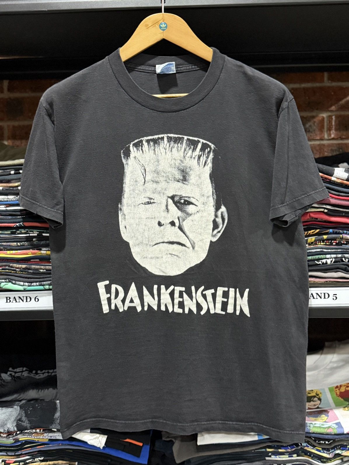 Vintage 90s Frankenstein Big Face Horror Movie Faded Tee