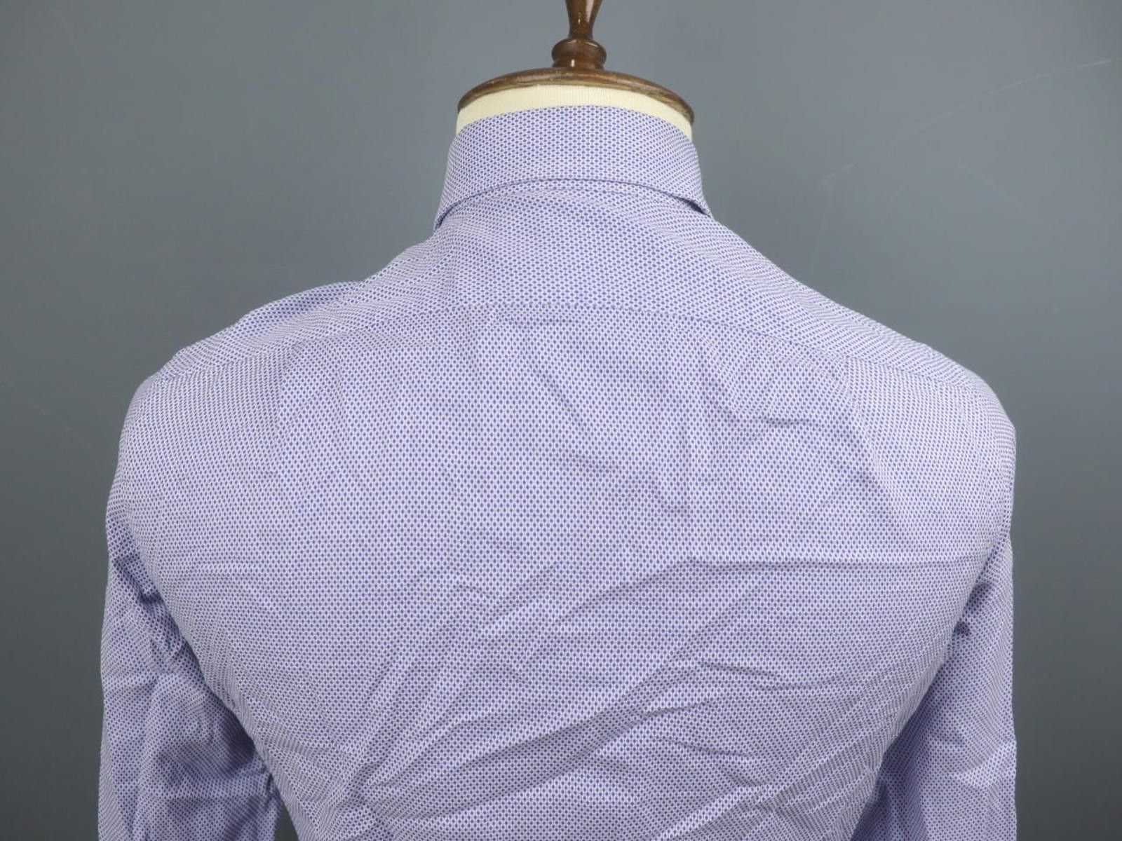 Designer Boggi Milano Blue Geometric Button-Up Shirt Size 38 Size US M / EU 48-50 / 2 - 6 Thumbnail